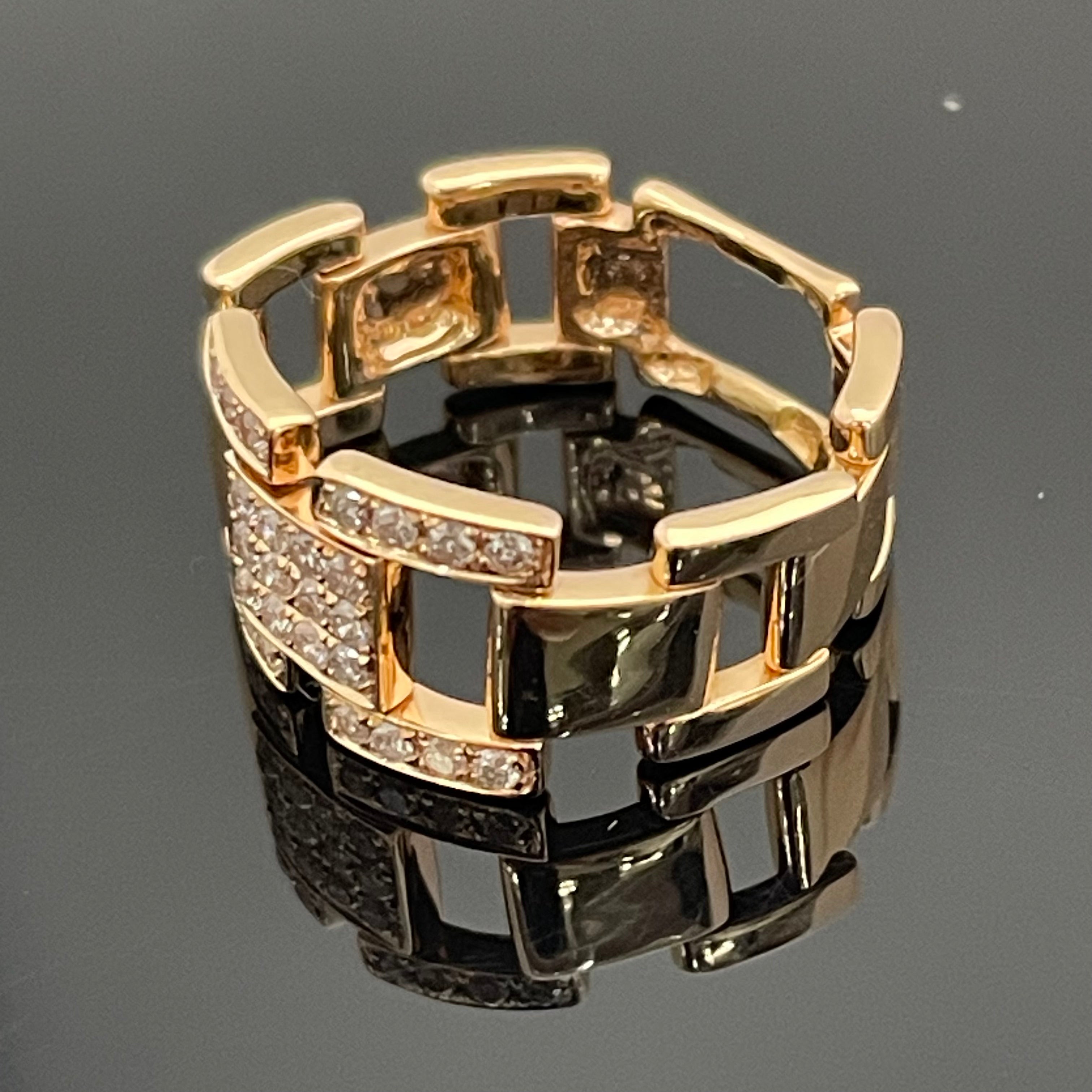ノンブランド _K18PG_ダイヤモンドリング_FD0.43ct/6.2g/＃14.5_ 中古品