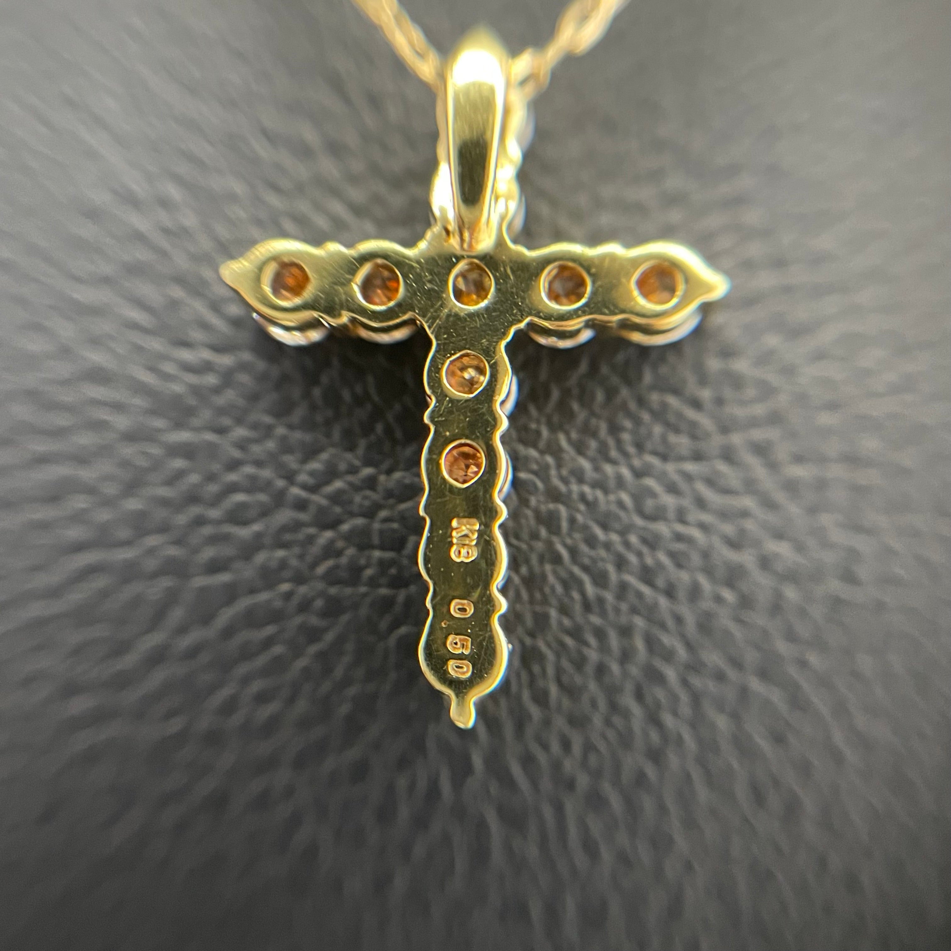ノンブランド _K18ダイヤモンドクロス _ペンダントネックレス_ FD0.50ct/1.6g/40cm_ 中古品