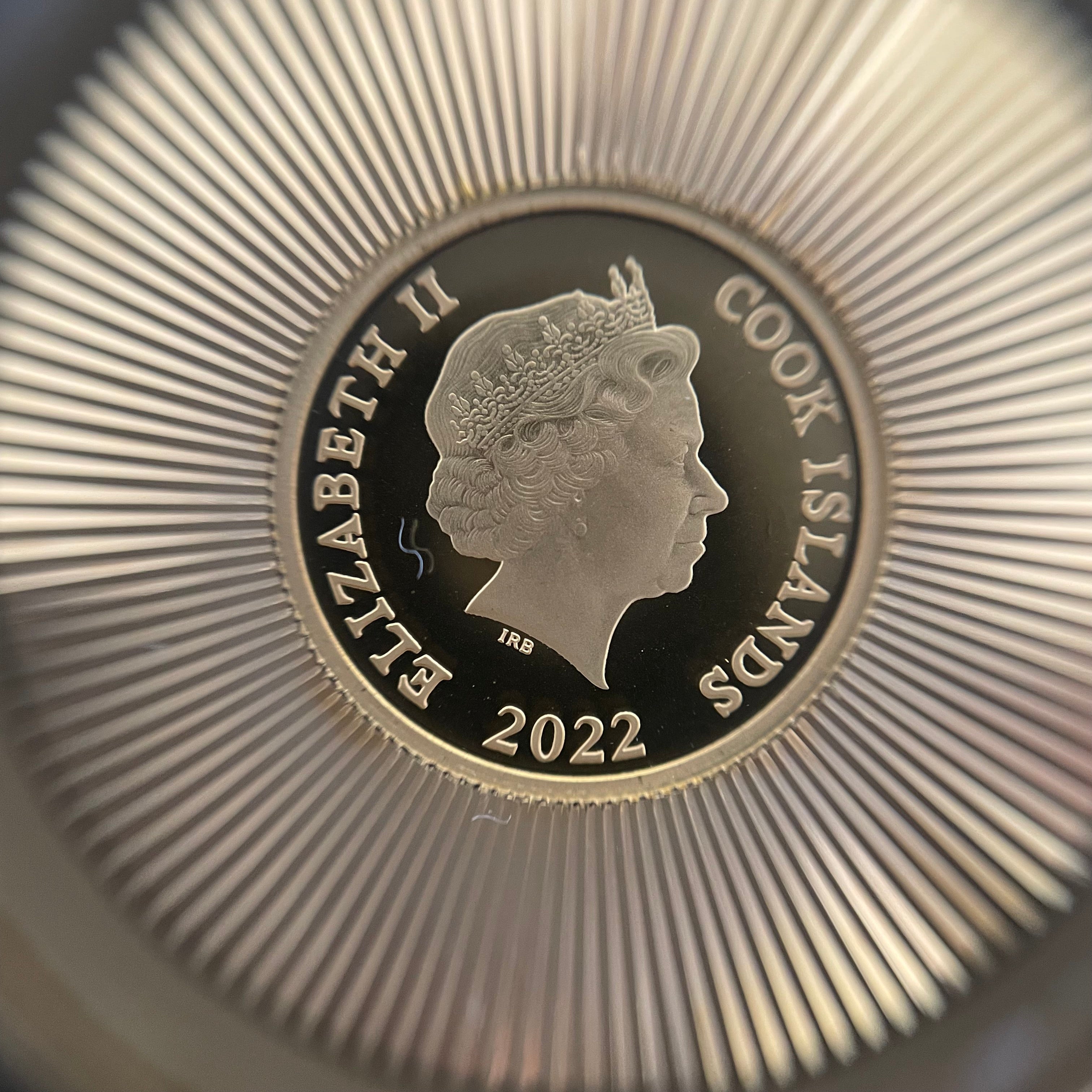 ノンブランド _クック諸島金貨 _ペンダントトップ _純金コイン1/20oz 枠K18_ ガラス/プレート込16.6g_中古品