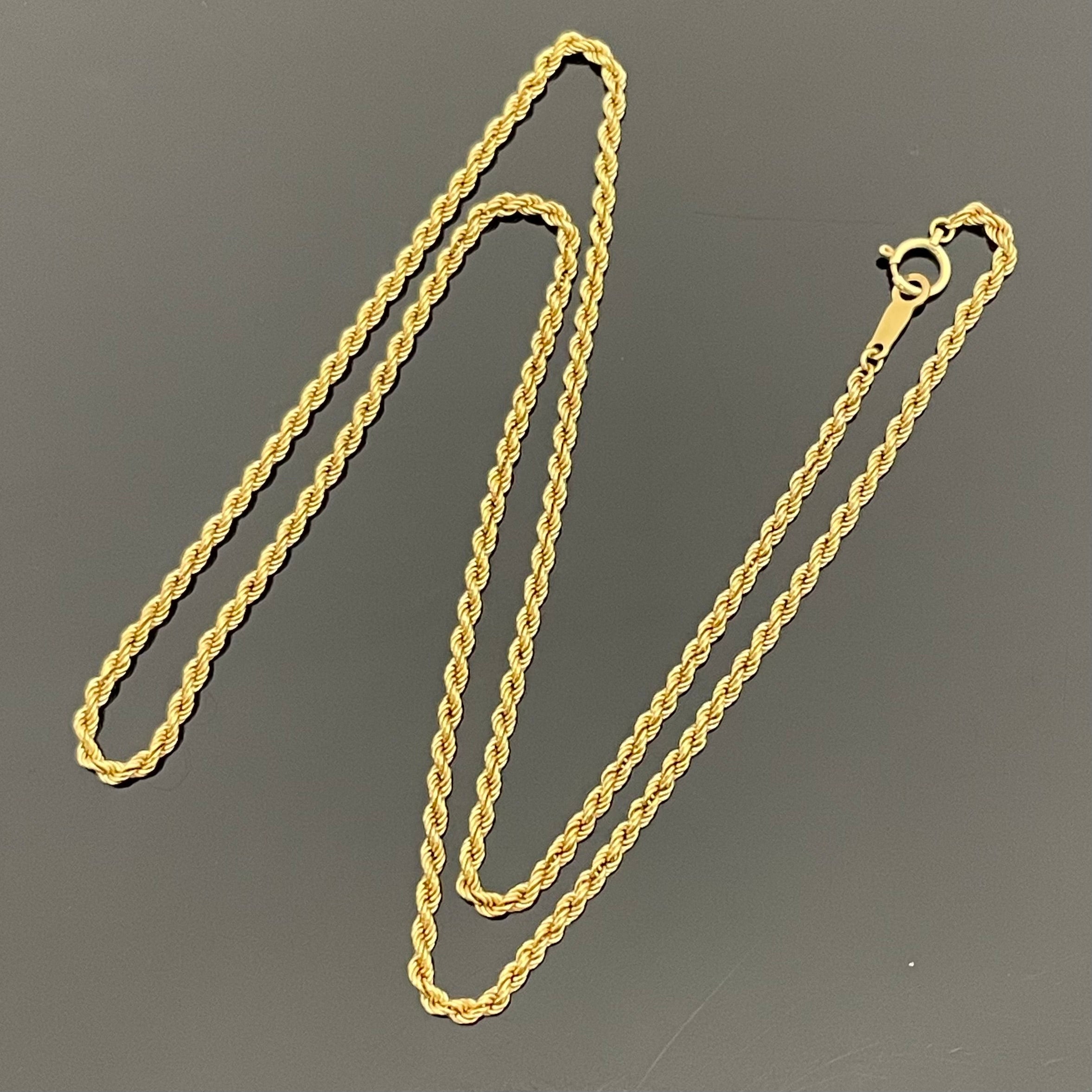 ノンブランド _ロープチェーンネックレス_ K18/4g/3mm/50cm _中古品