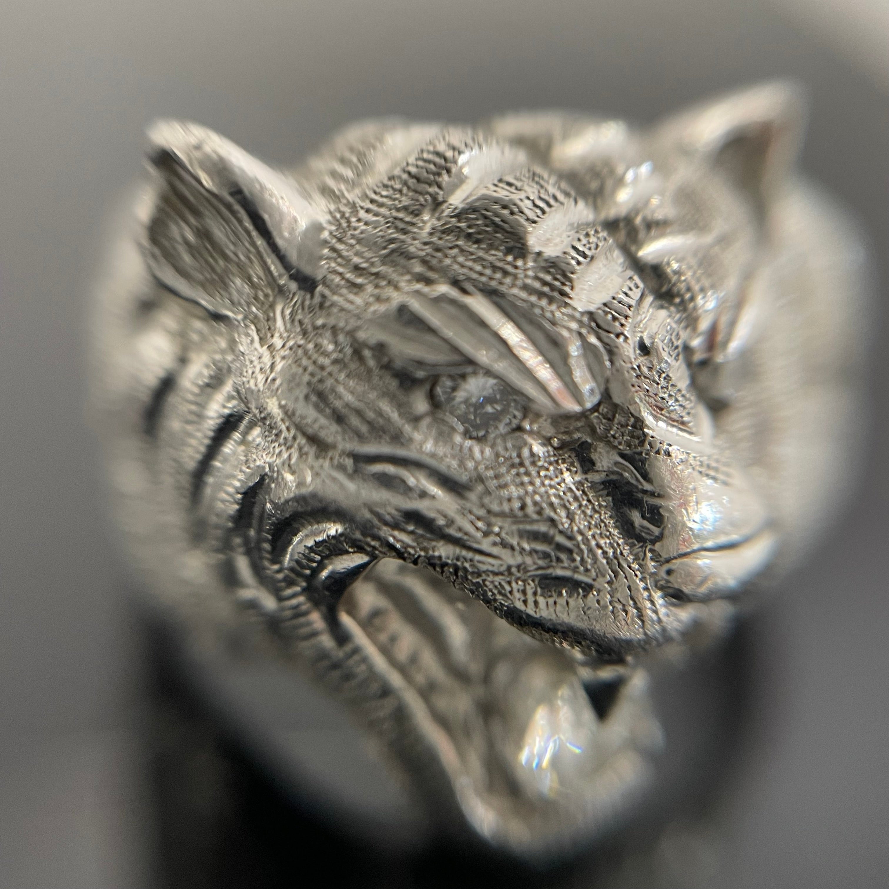 ノンブランド _Pt900 タイガーモチーフ_ダイヤモンドリング _D0.25ct/26g/＃22号_ 中古品