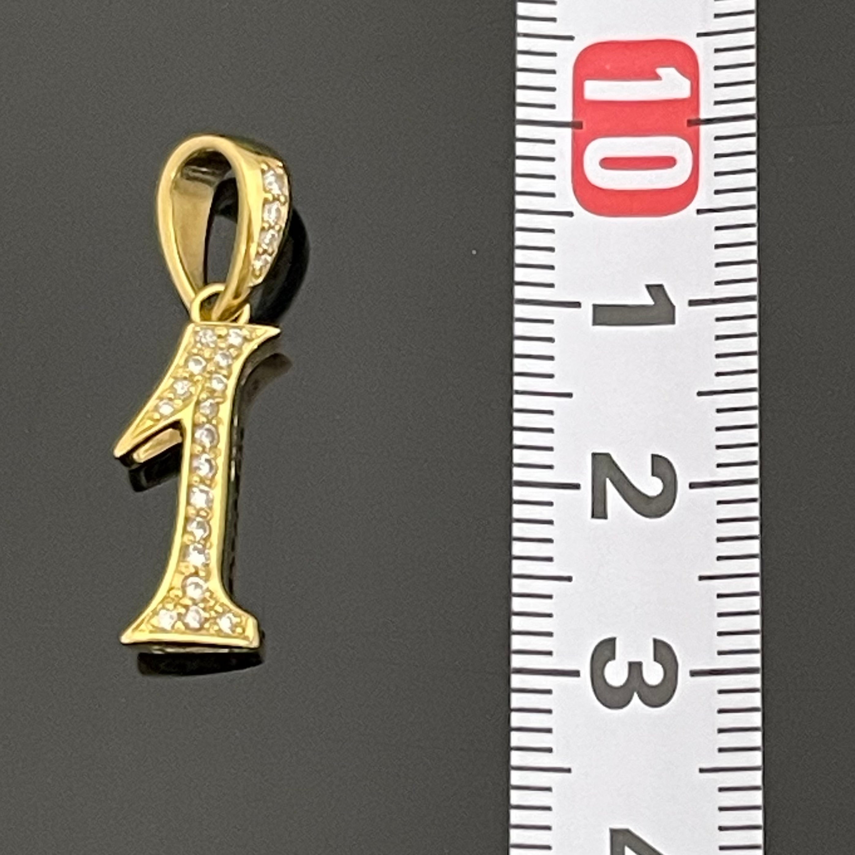 ゆきざき _NOMBRE _ナンバーペンダントトップ_【1】Sサイズ K18YG _中古品