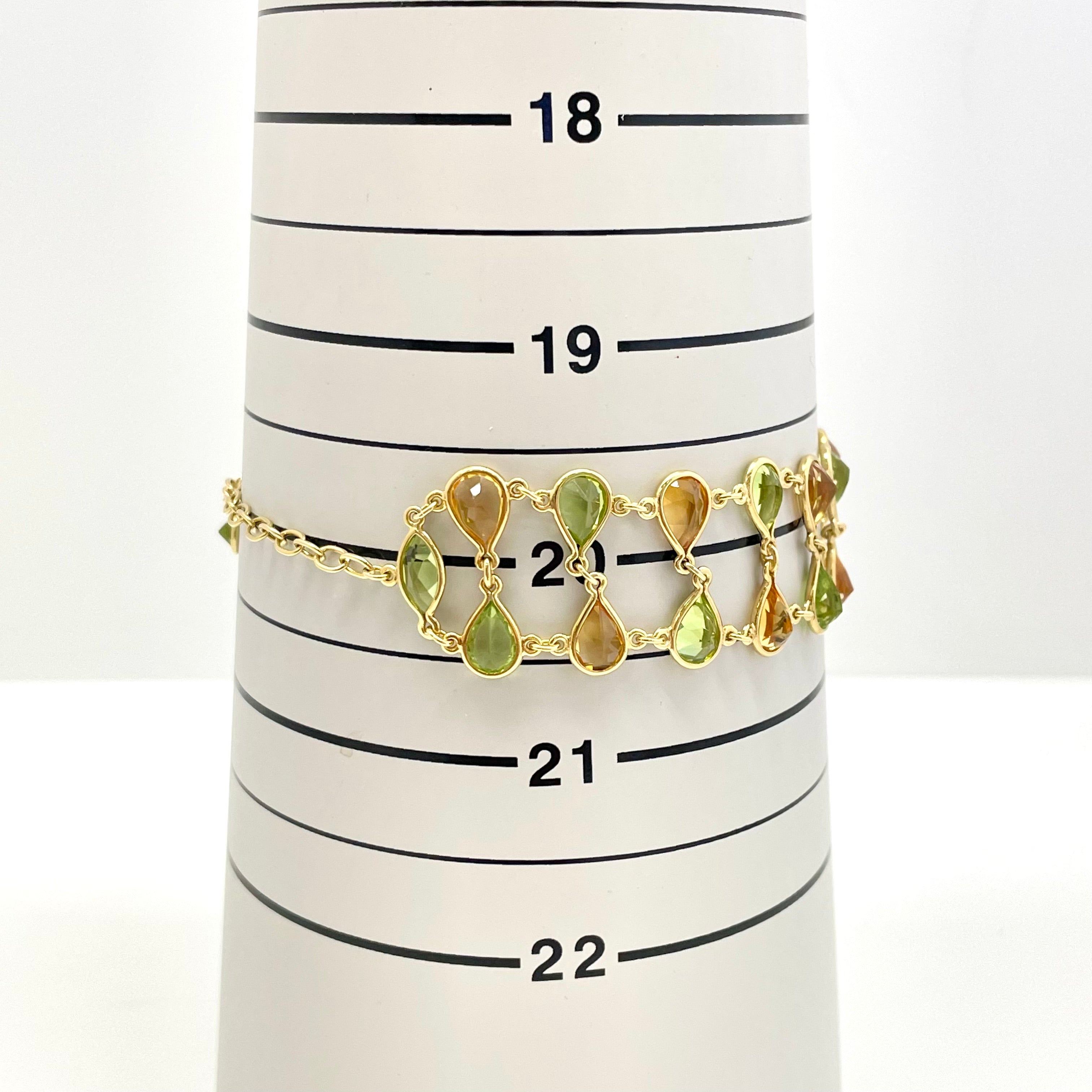 POLA（ポーラ）_750（18金）ブレスレット _ペリドット/シトリン_15.5cm〜20cm/13.6g_ 中古品