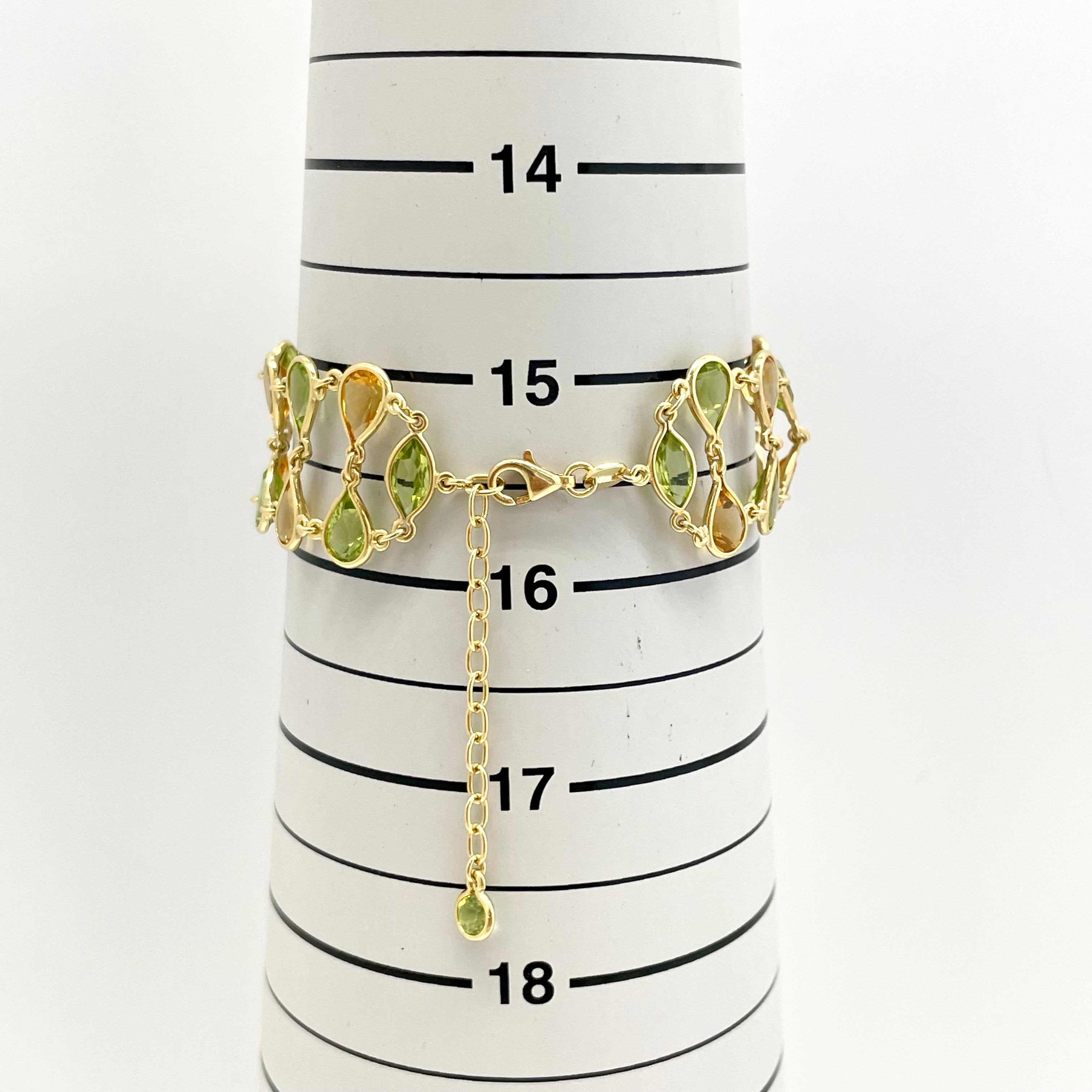 POLA（ポーラ）_750（18金）ブレスレット _ペリドット/シトリン_15.5cm〜20cm/13.6g_ 中古品