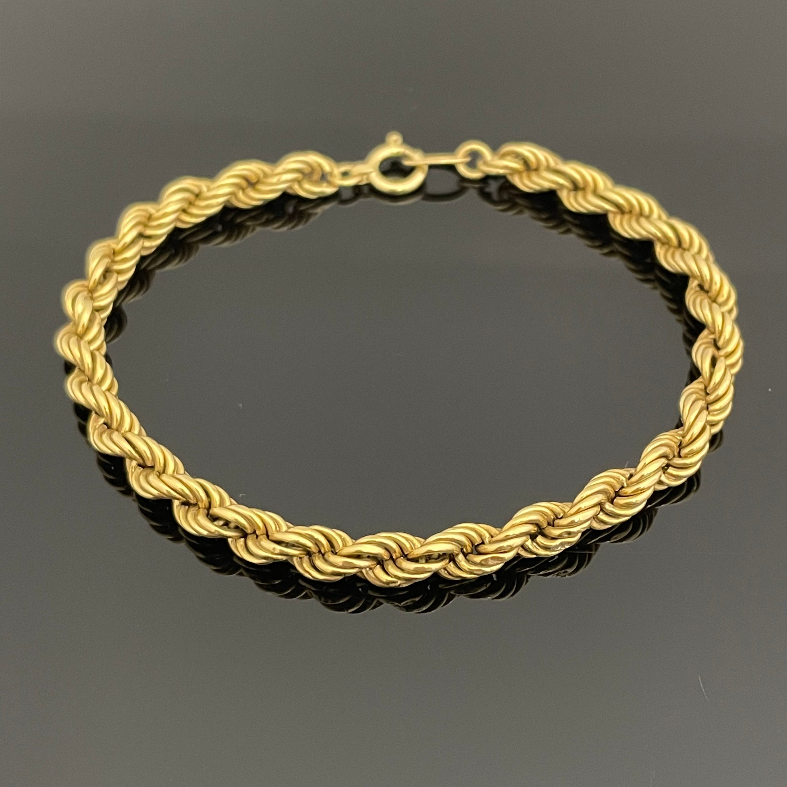 ノンブランド _K18ロープブレスレット_ 7.6g／19cm _中古品