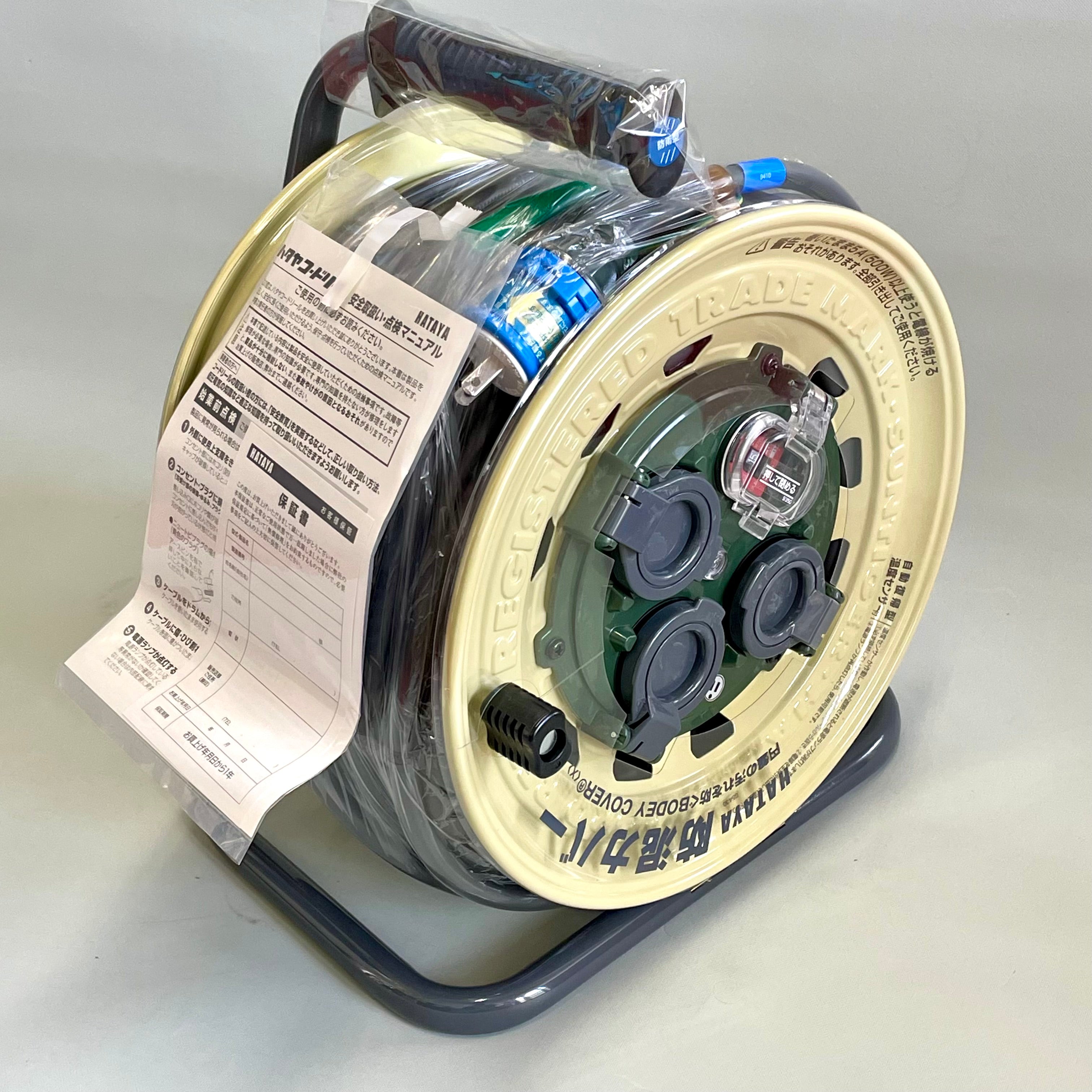 HATAYA_畑屋製作所_50m 屋外用コードリール_サンタイガーレインボーリール_BX-501K_未使用品