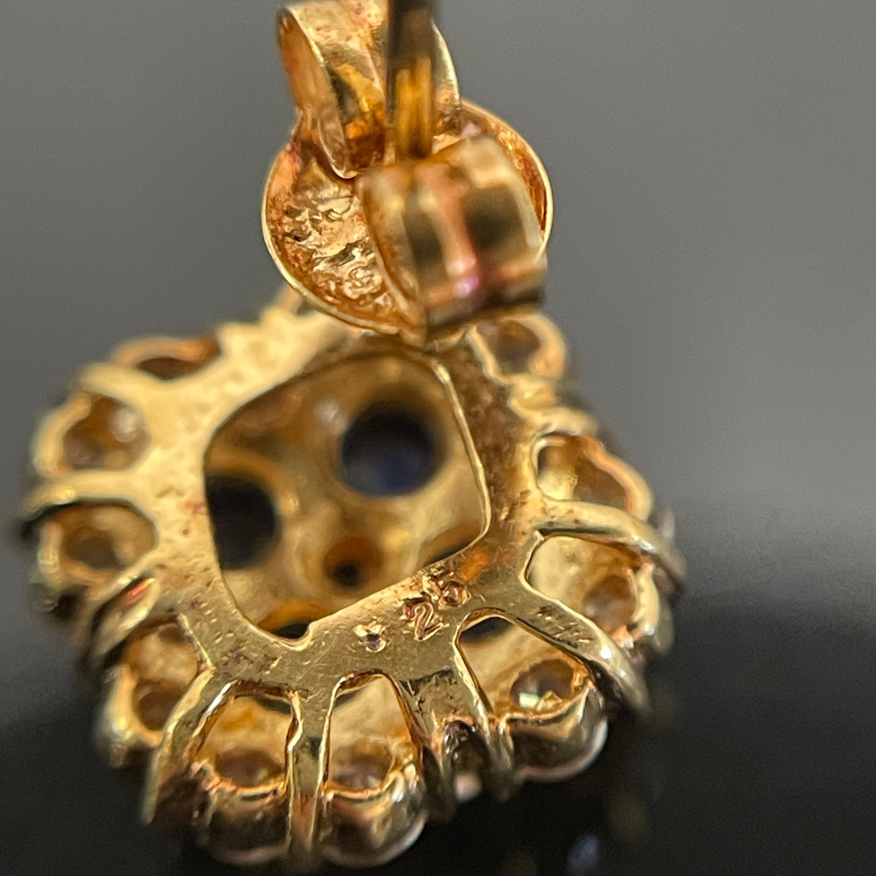 ノンブランド _K18色石ピアス _ルビー/サファイア/ダイヤ_ R0.25ct/S0.25ct_ 中古品