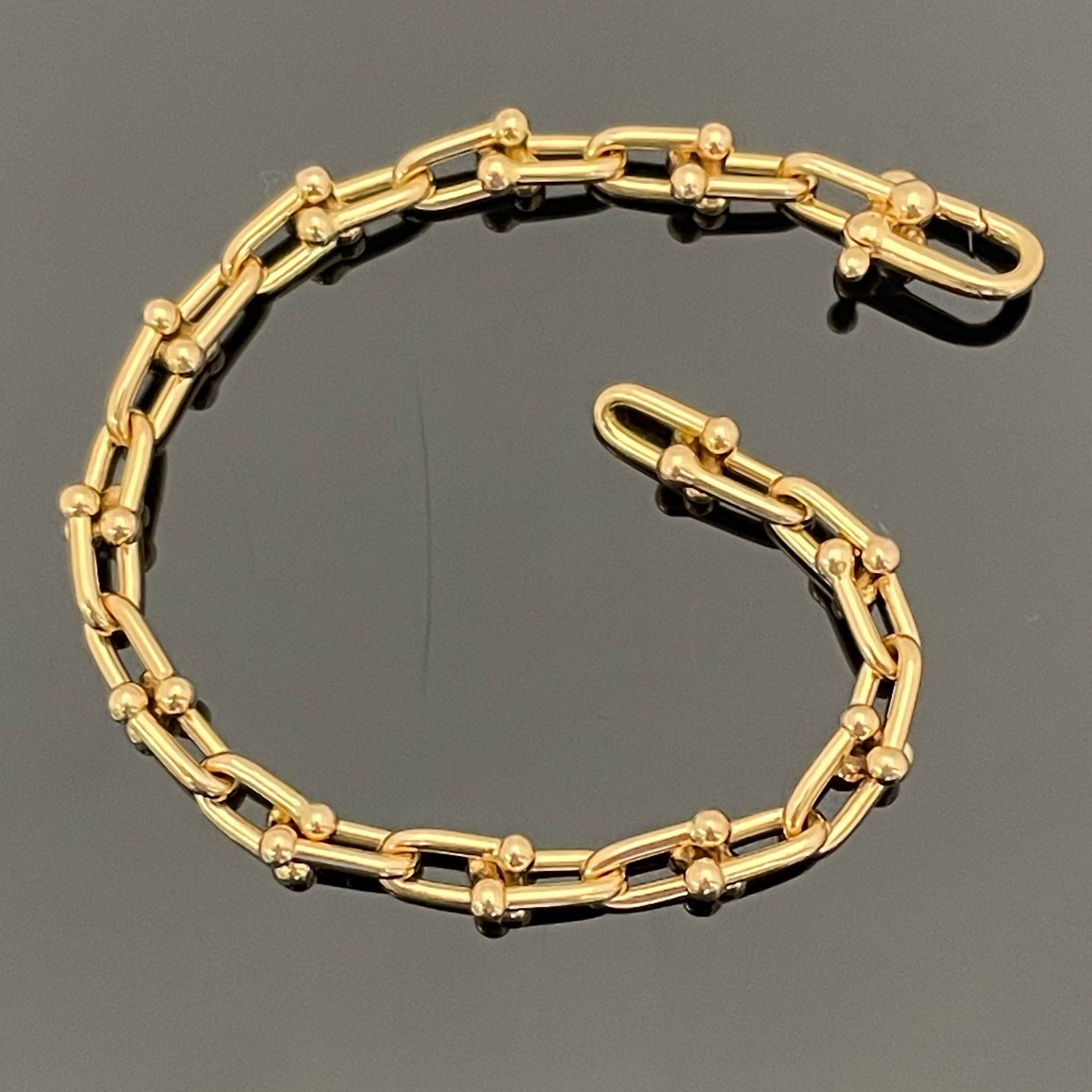 【送料無料】_TIFFANY &Co_（ティファニー）_スモール リンク ブレスレット _Au750イエローゴールド _中古品