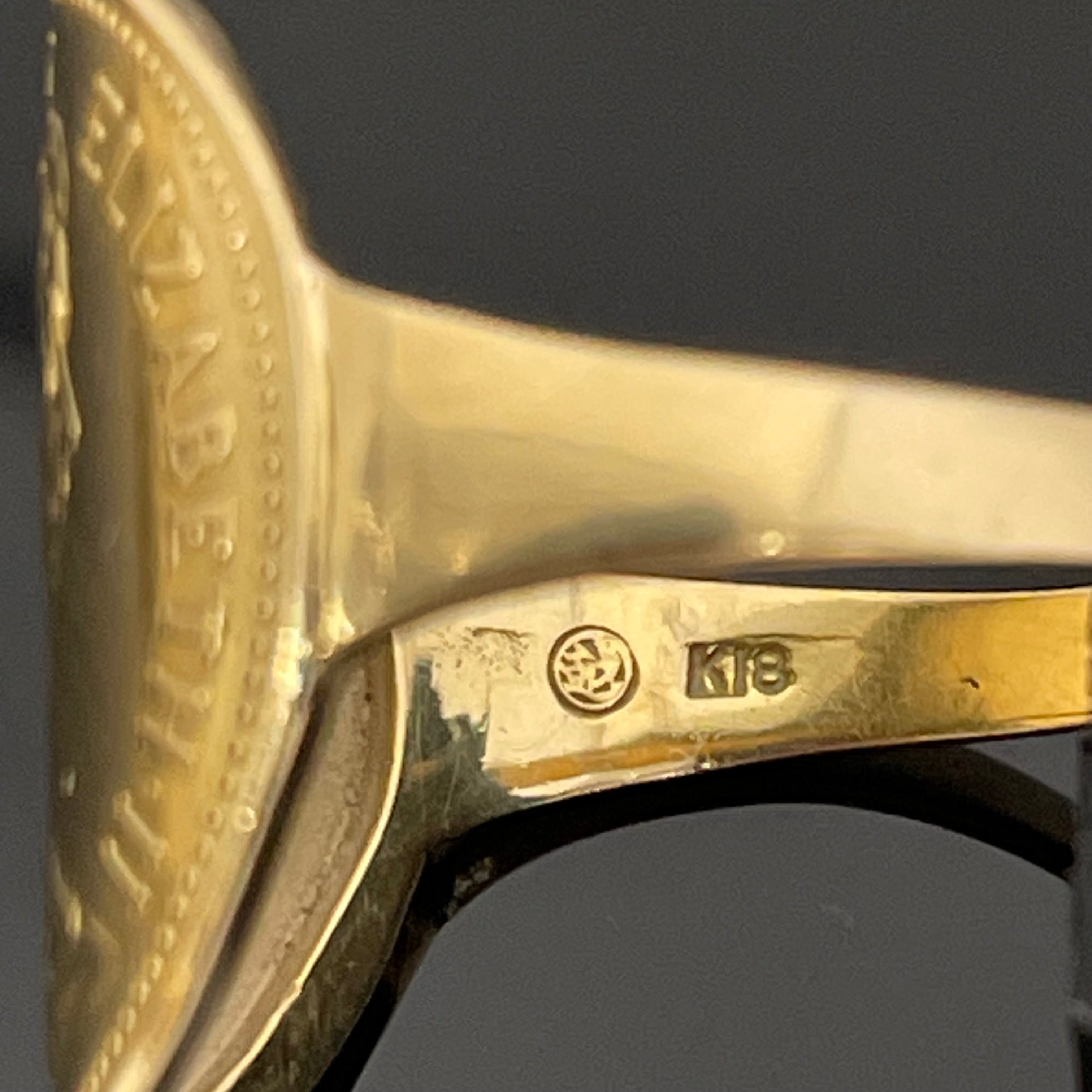 ノンブランド_K18コインデザインリング_ 4.2g／＃16号_ 中古品