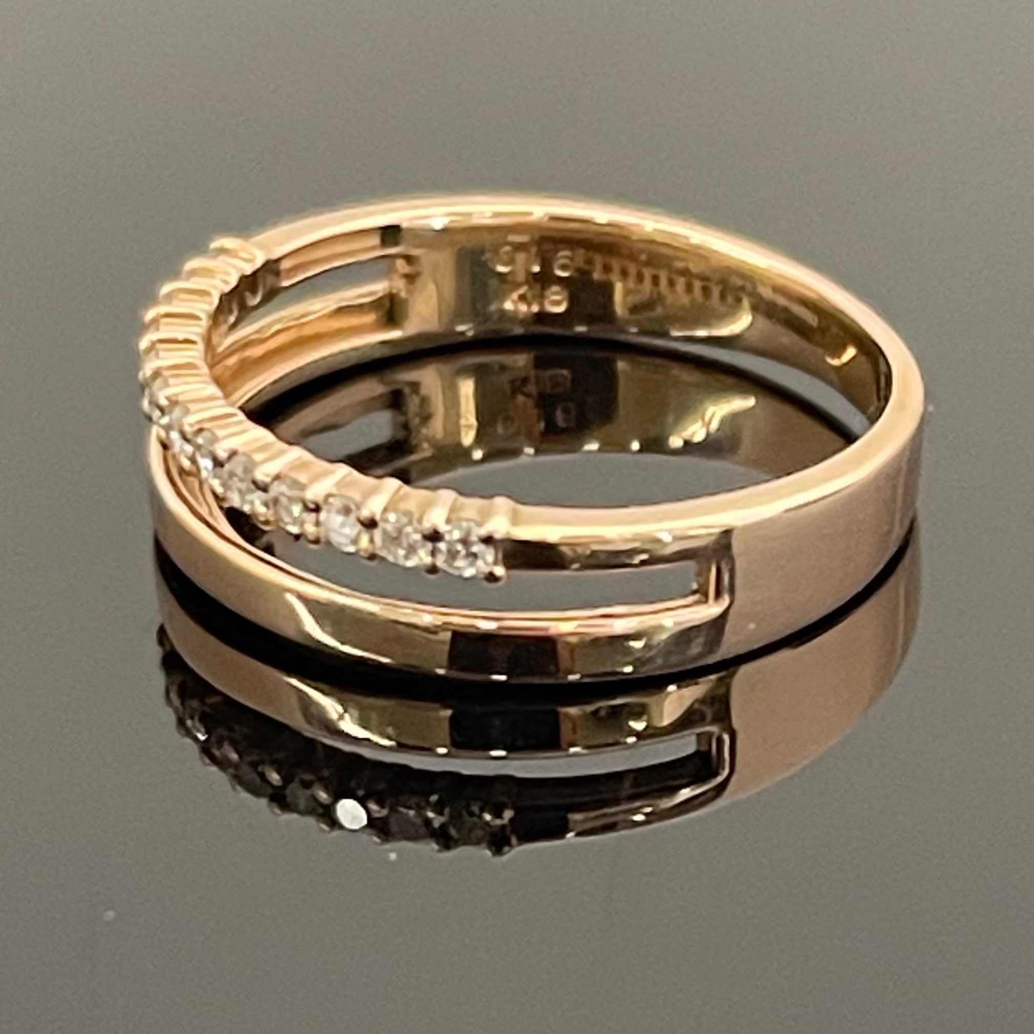 ノンブランド _K18RGダイヤモンドリング_FD0.16ct／2.9g／＃13号_ 中古品