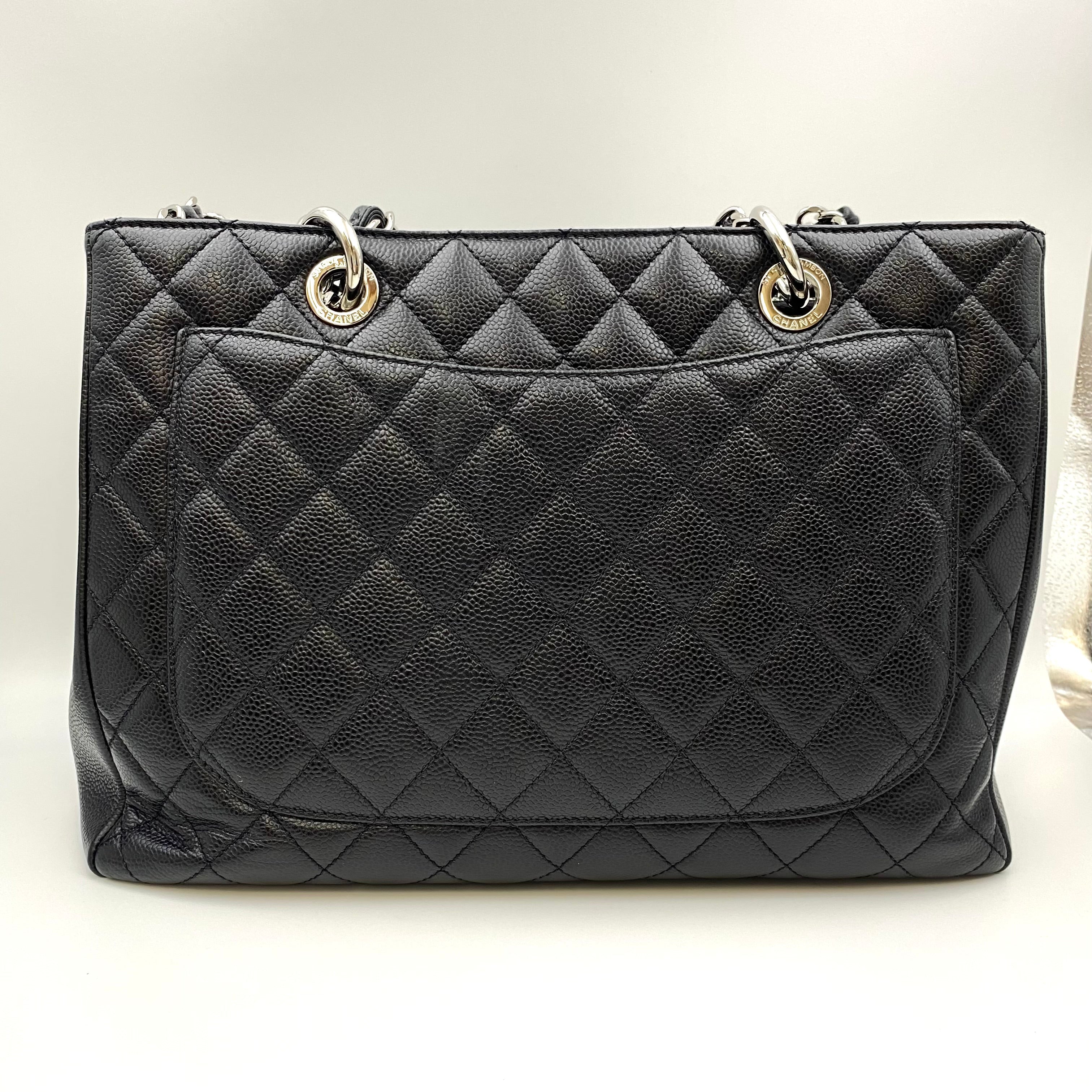 CHANEL_（シャネル）_A50995 キャビアスキン_ブラック/シルバー金具_チェーントート 19番台_中古品
