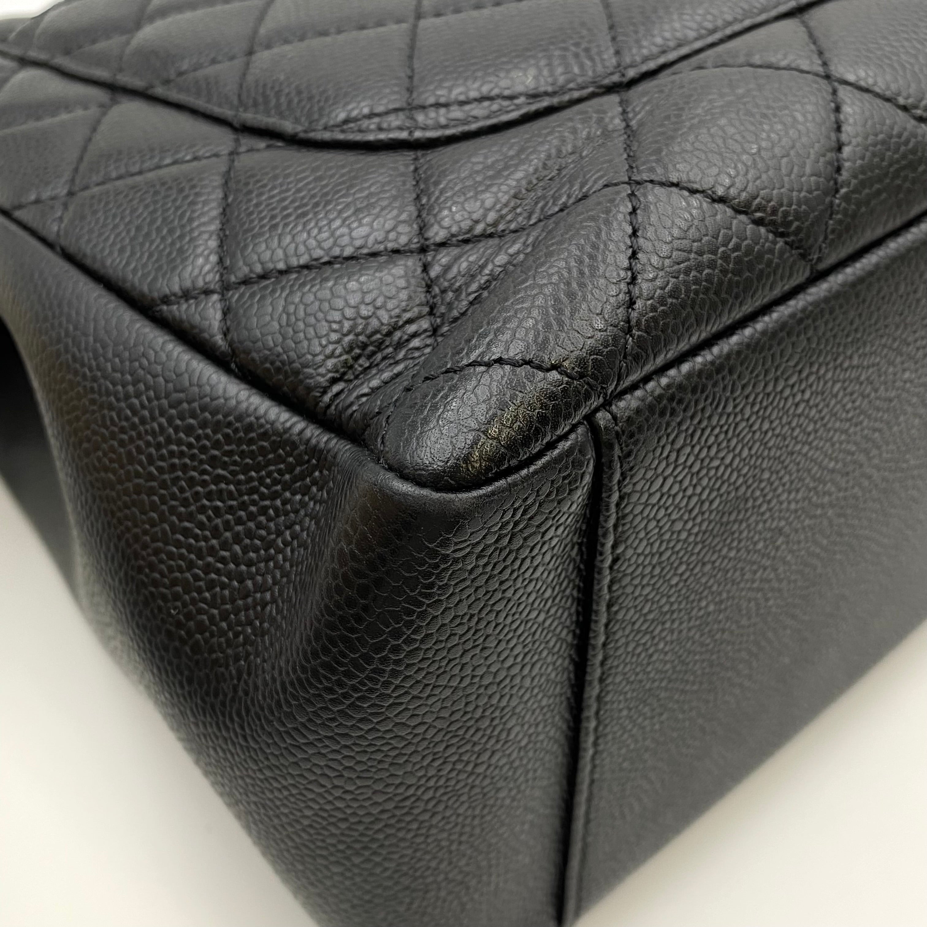 CHANEL_（シャネル）_A50995 キャビアスキン_ブラック/シルバー金具_チェーントート 19番台_中古品