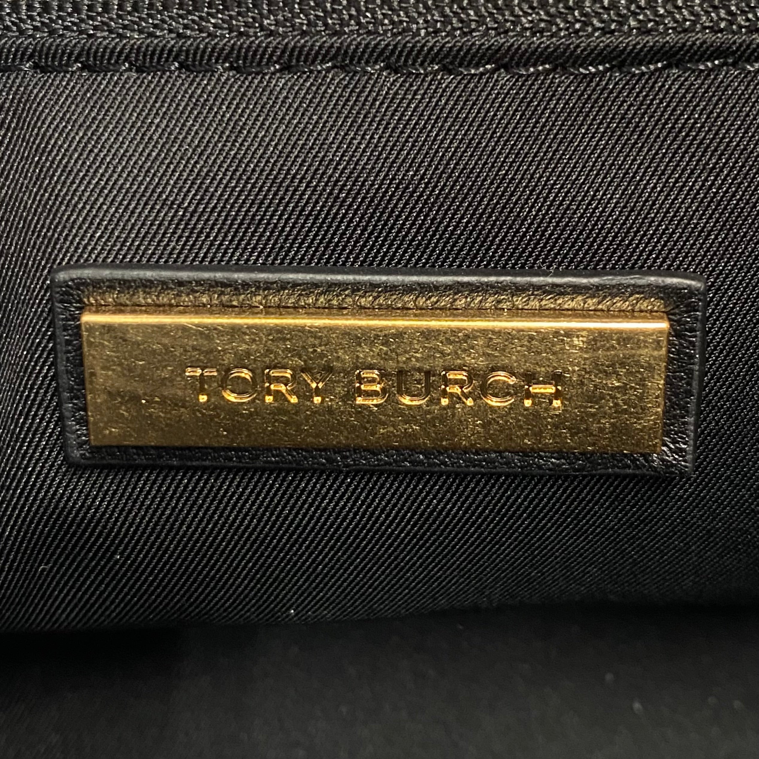 TORY BURCH_（トリーバーチ）_キルティング レザー_ブラック/ゴールド金具_チェーンショルダー_中古品