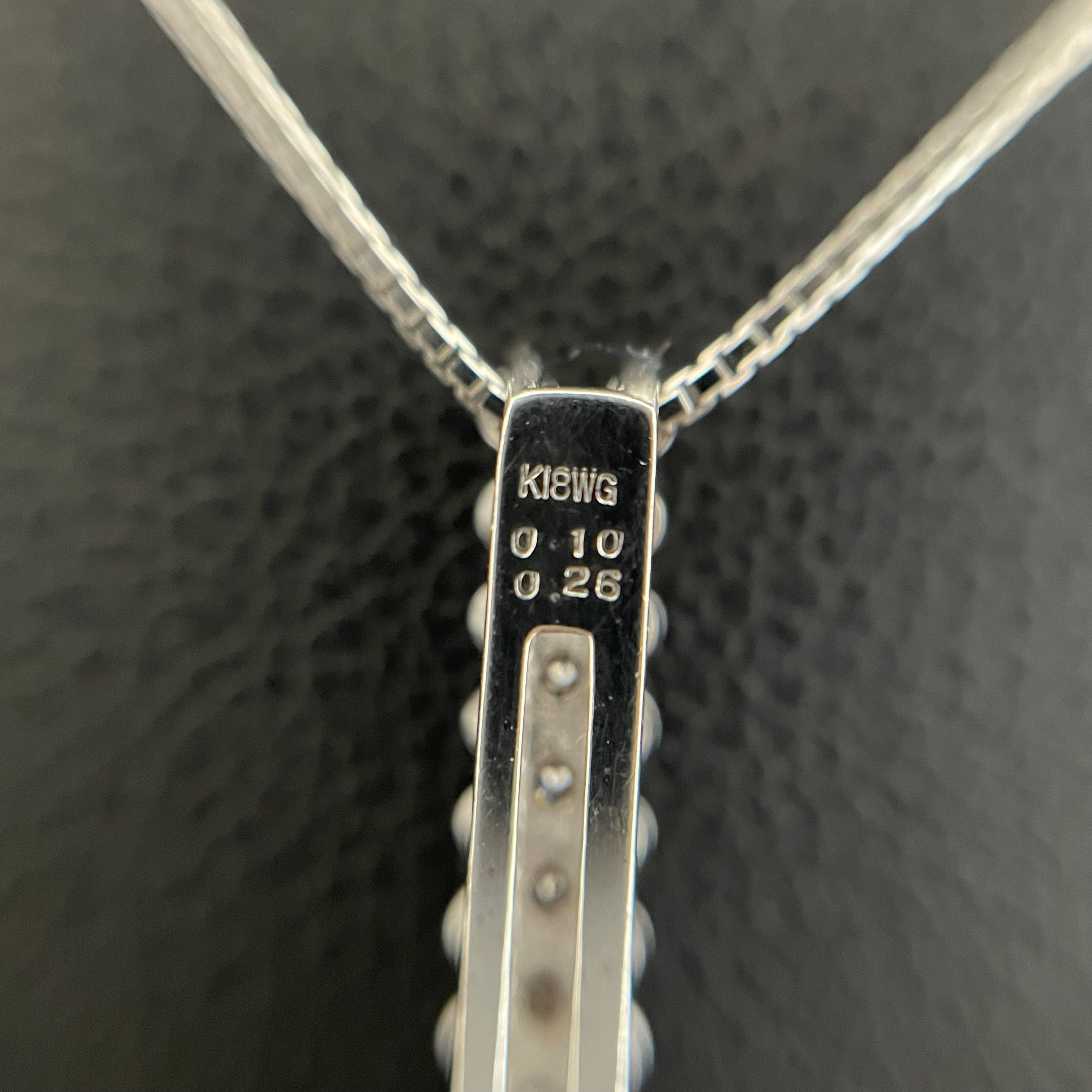 ノンブランド _K18WGダイヤモンドネックレス_FD0.1ct/FD0.26ct _45cm／3.4g_中古品
