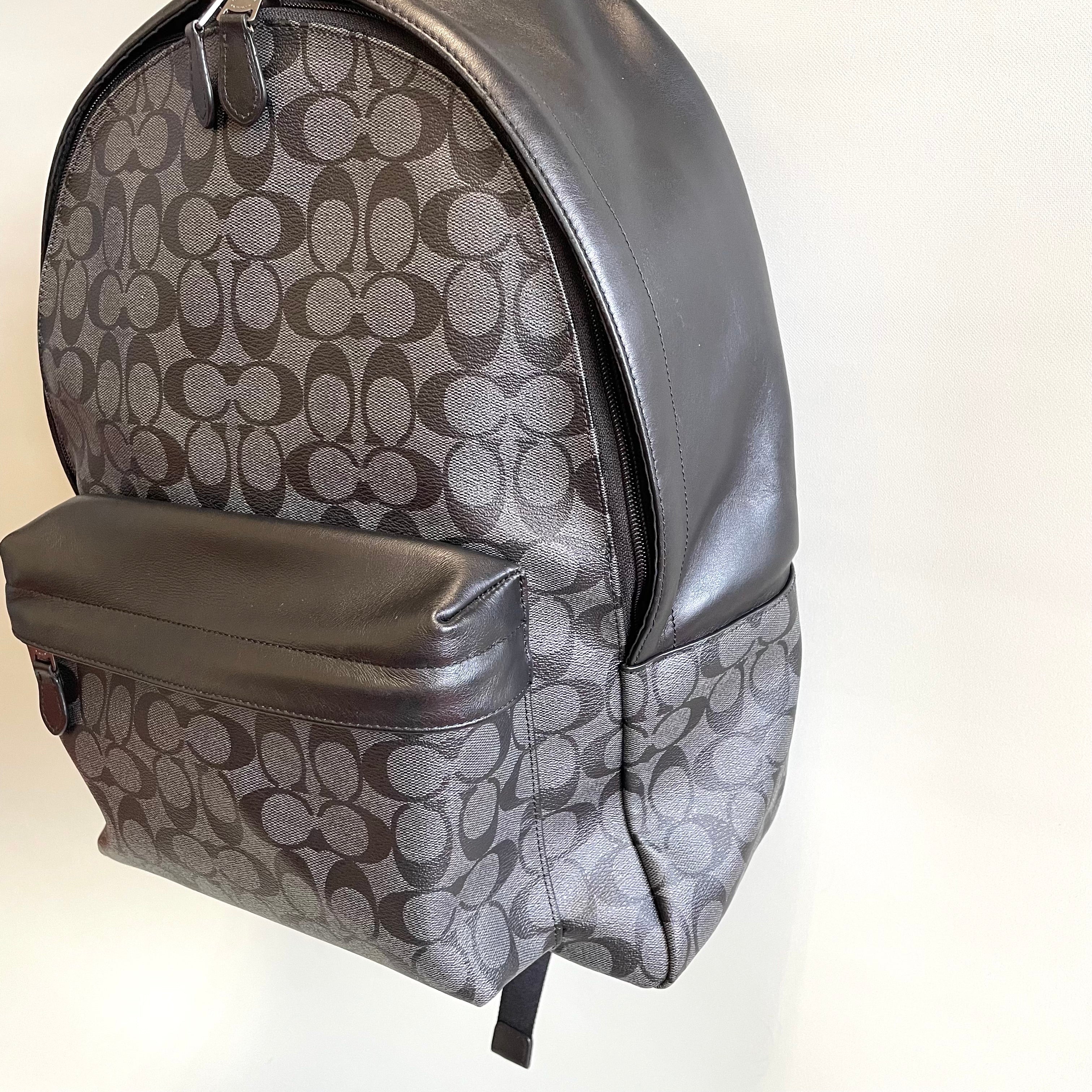 COACH_（コーチ）_シグネチャー リュック_F55398 _チャコールxブラック_中古品