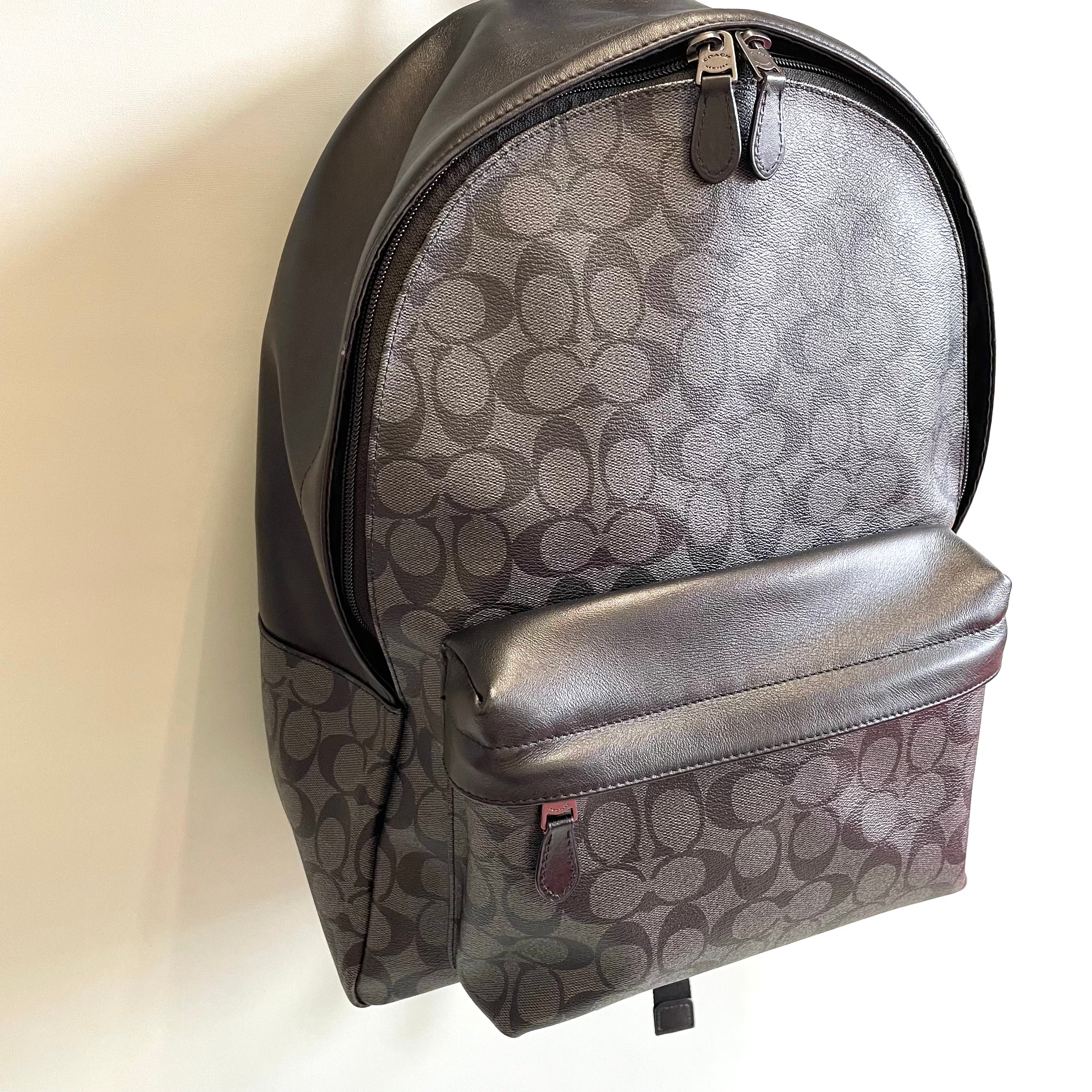 COACH_（コーチ）_シグネチャー リュック_F55398 _チャコールxブラック_中古品