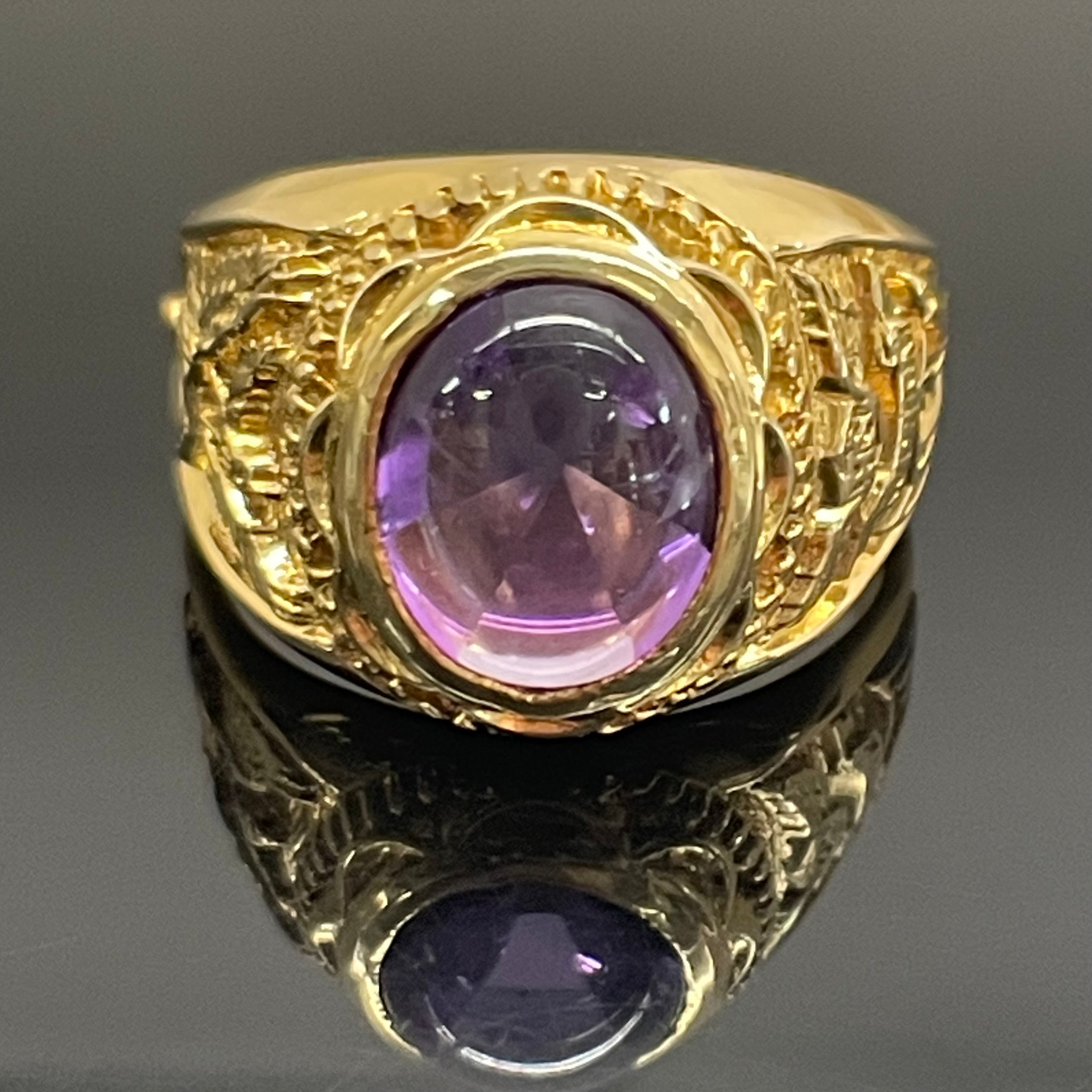 ノンブランド _アメジスト _K18カレッジリング _7.4g／＃19.5号 _中古品