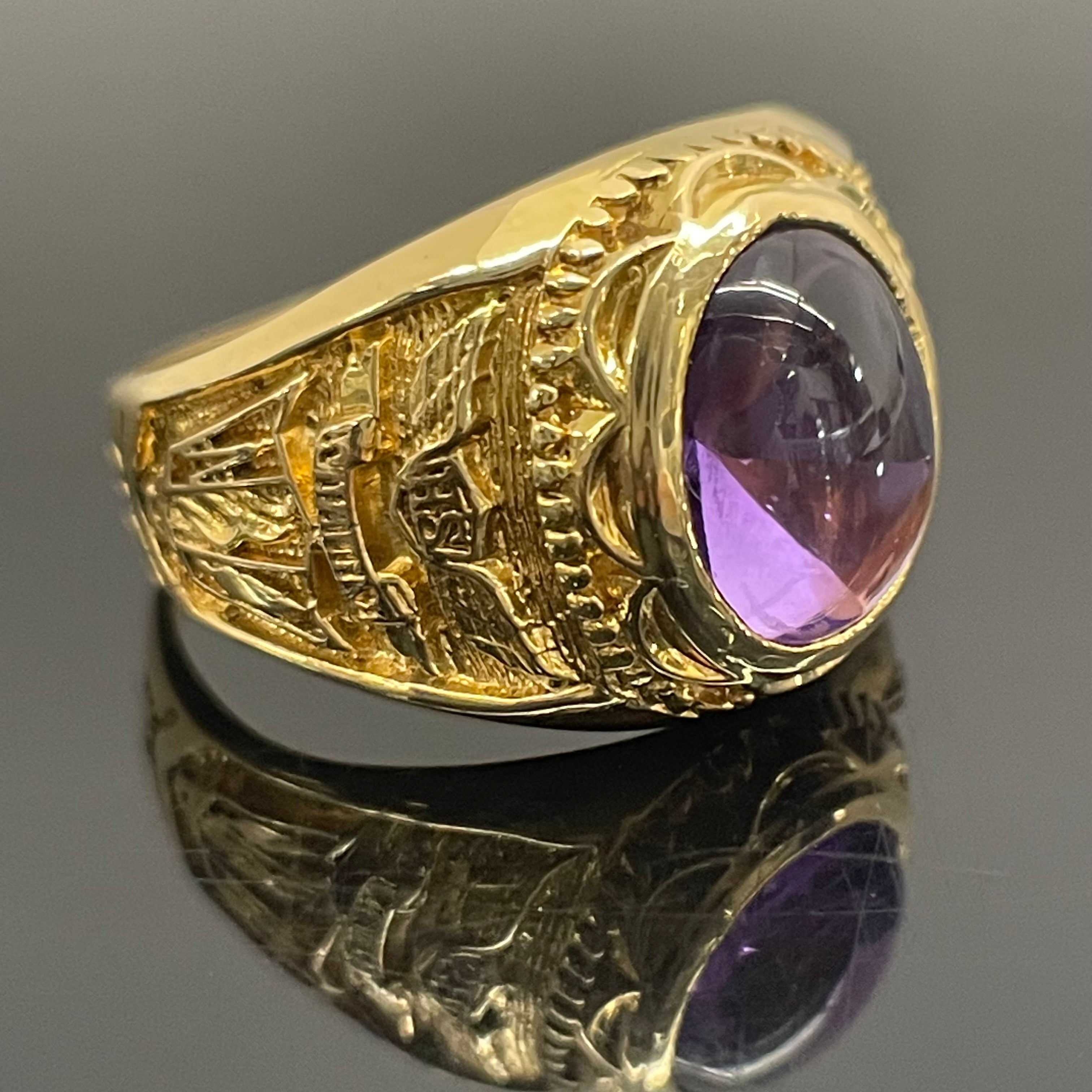 ノンブランド _アメジスト _K18カレッジリング _7.4g／＃19.5号 _中古品