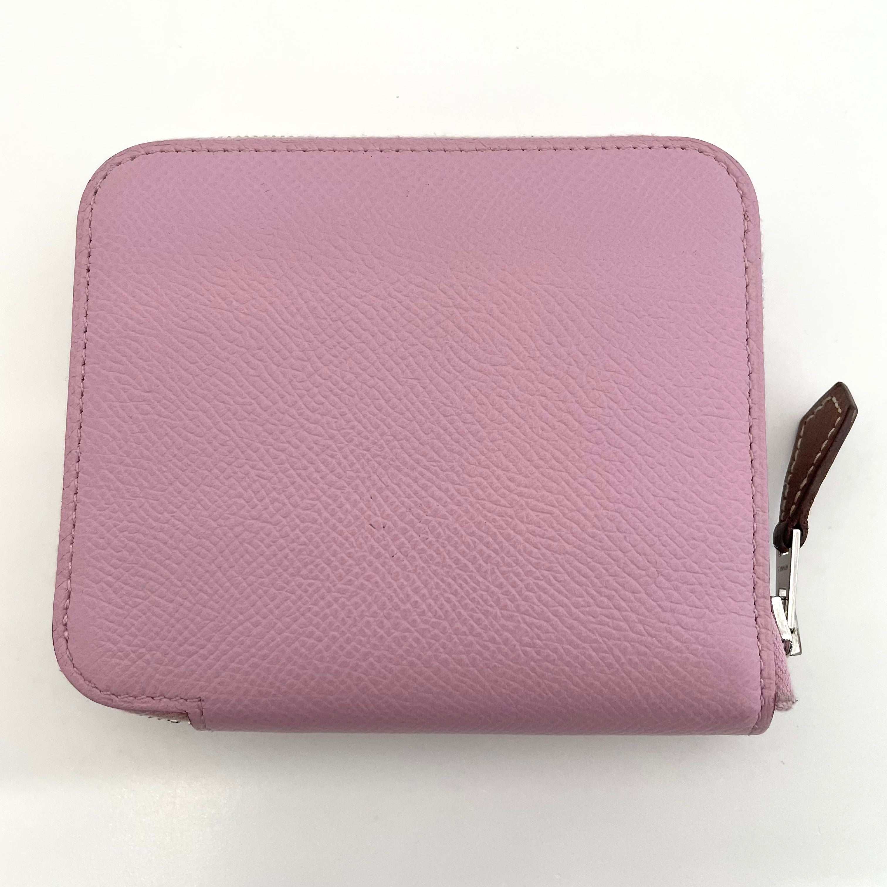 HERMES_（エルメス）_アザップコンパクト _シルクインコインケース_ヴォーエプソン ピンク_中古品