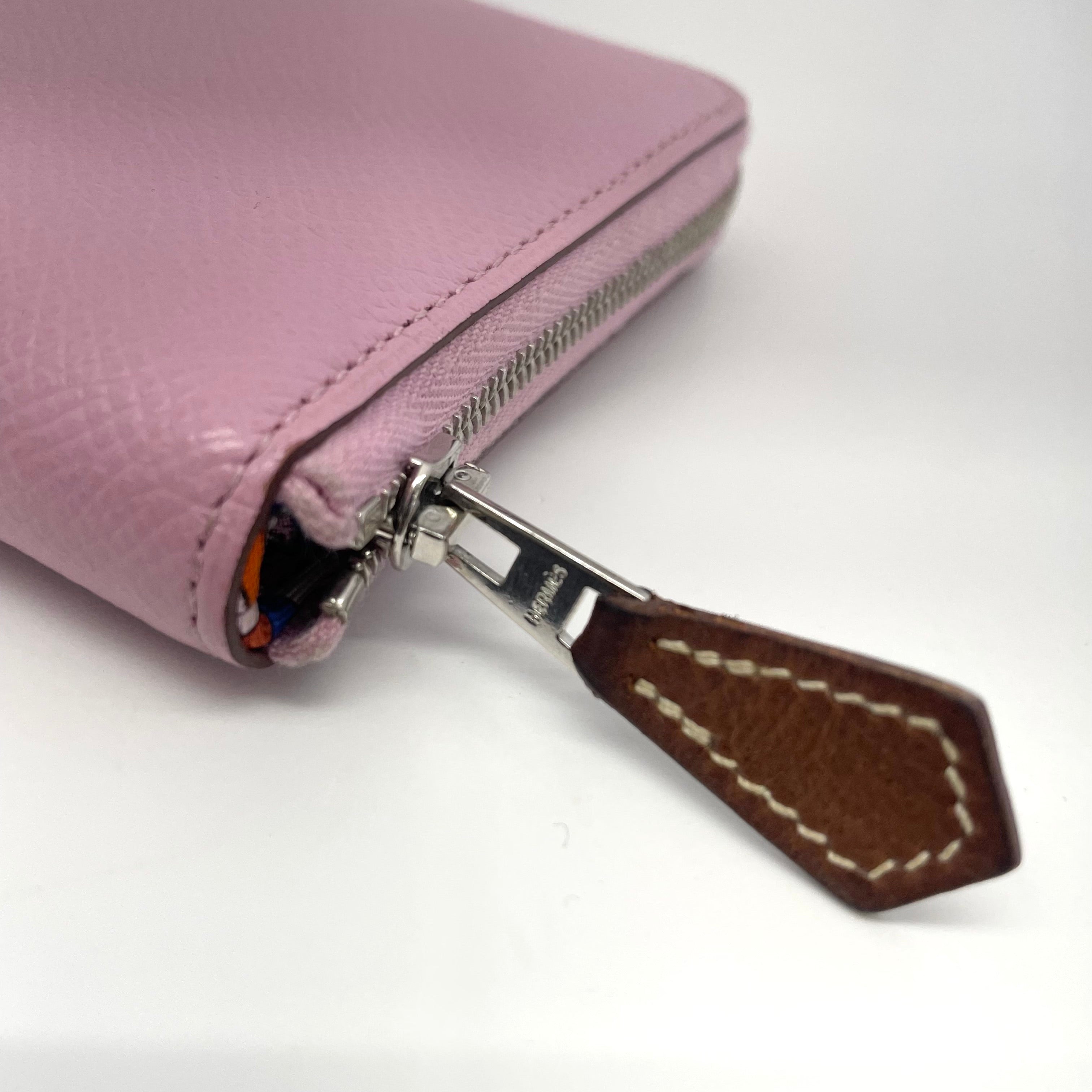 HERMES_（エルメス）_アザップコンパクト _シルクインコインケース_ヴォーエプソン ピンク_中古品