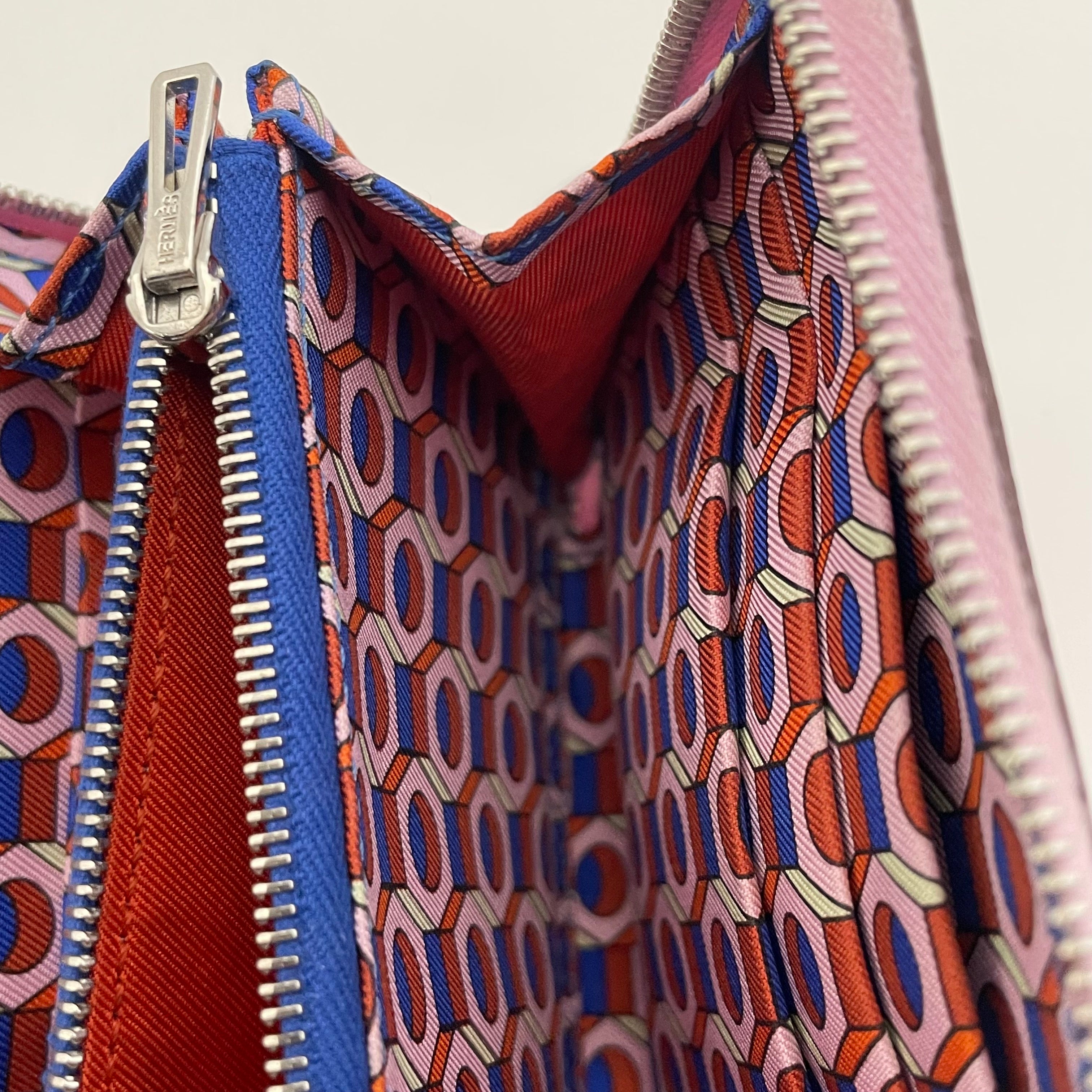 HERMES_（エルメス）_アザップコンパクト _シルクインコインケース_ヴォーエプソン ピンク_中古品