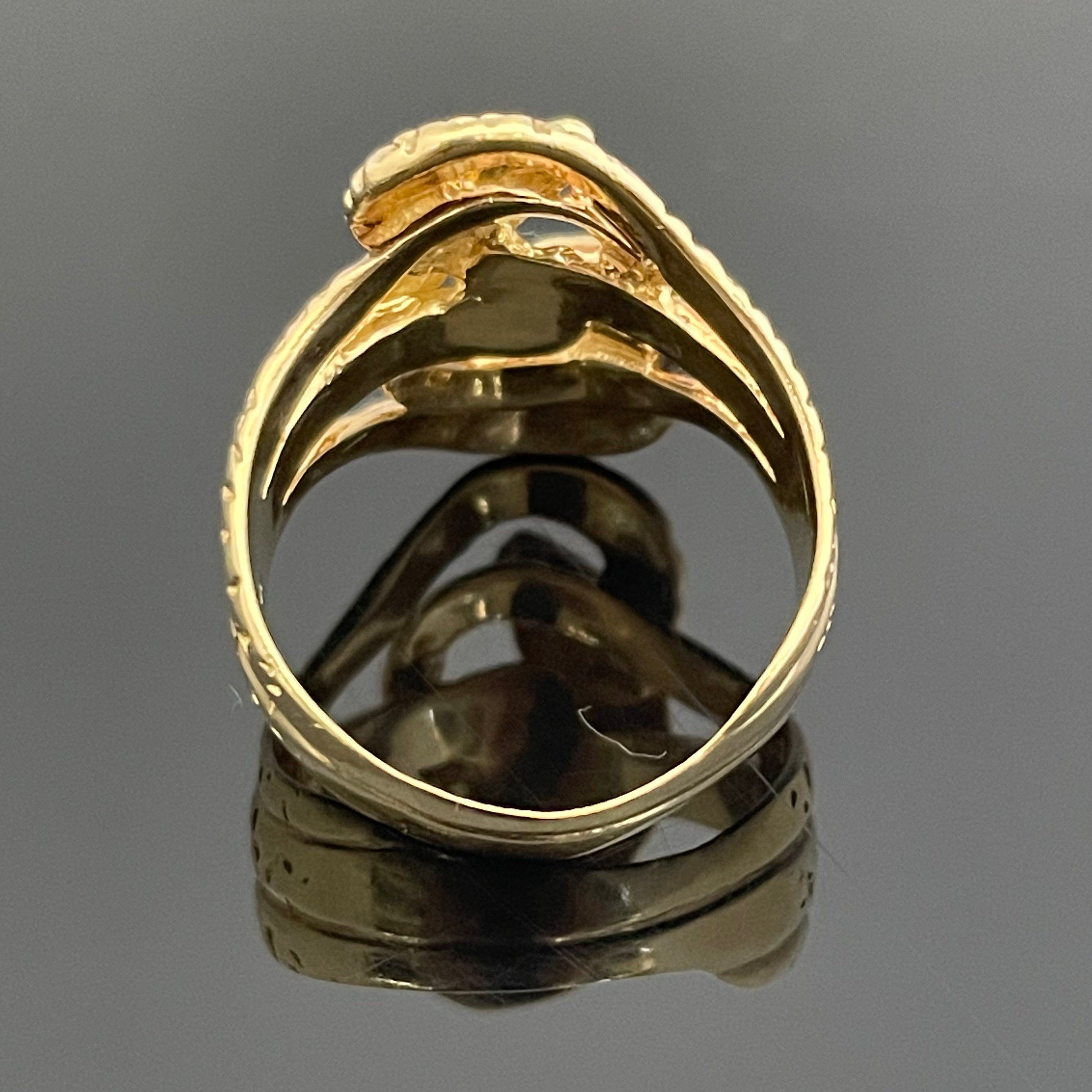 ノンブランド_K18双蛇モチーフリング_12g／＃21号_中古品