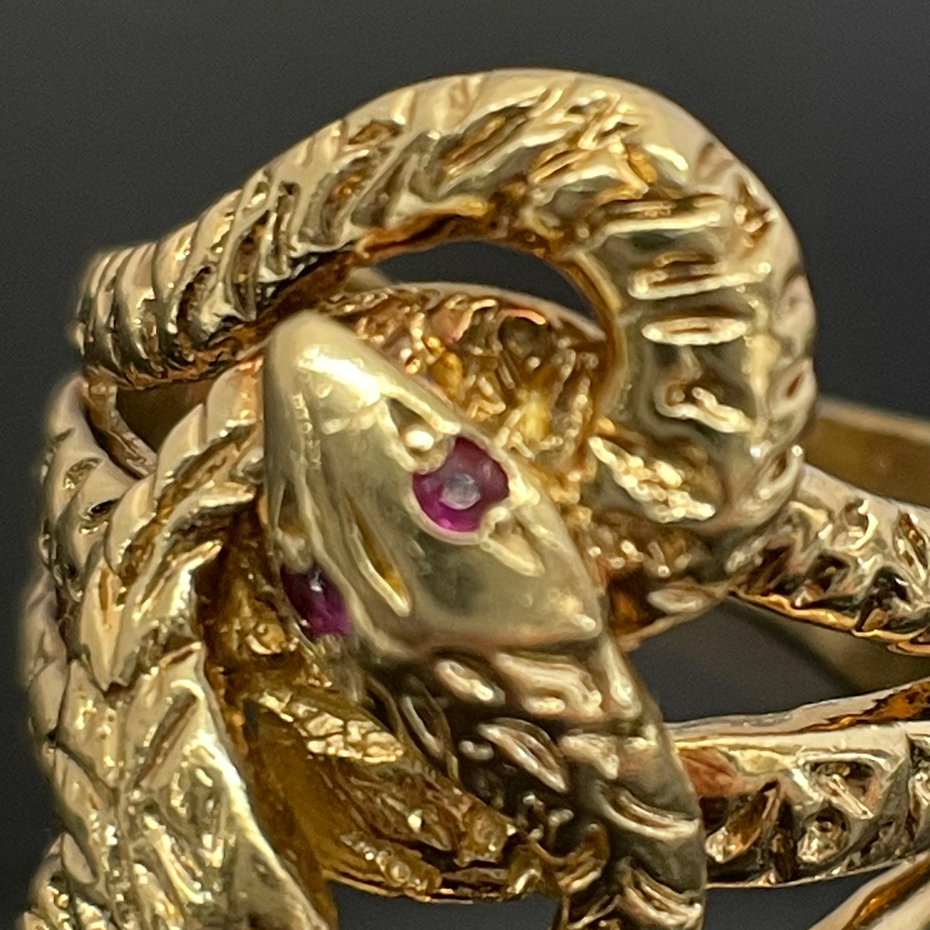 ノンブランド_K18双蛇モチーフリング_12g／＃21号_中古品