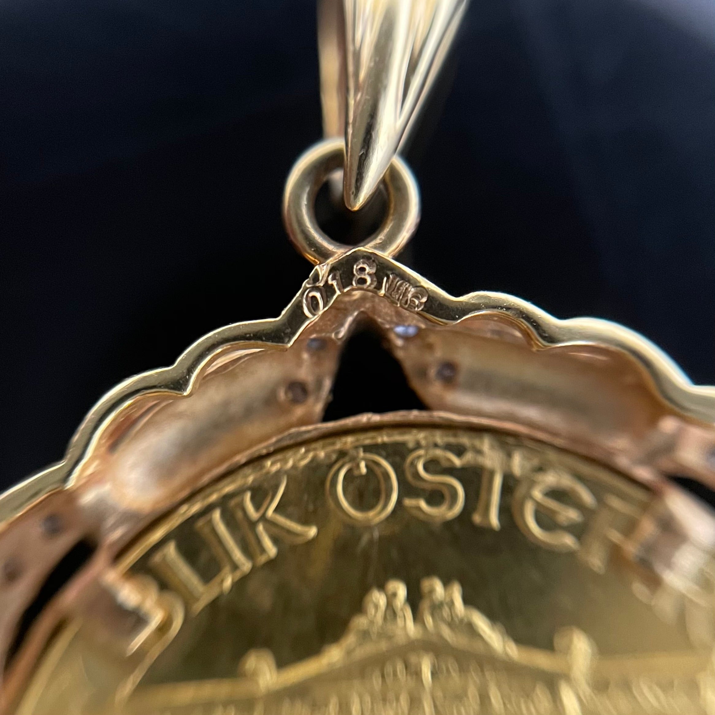 ノンブランド _ウィーンハーモニー金貨_ペンダントトップ_純金1/4oz・枠K18　_FD0.18ct/総重量12. 2g_中古品