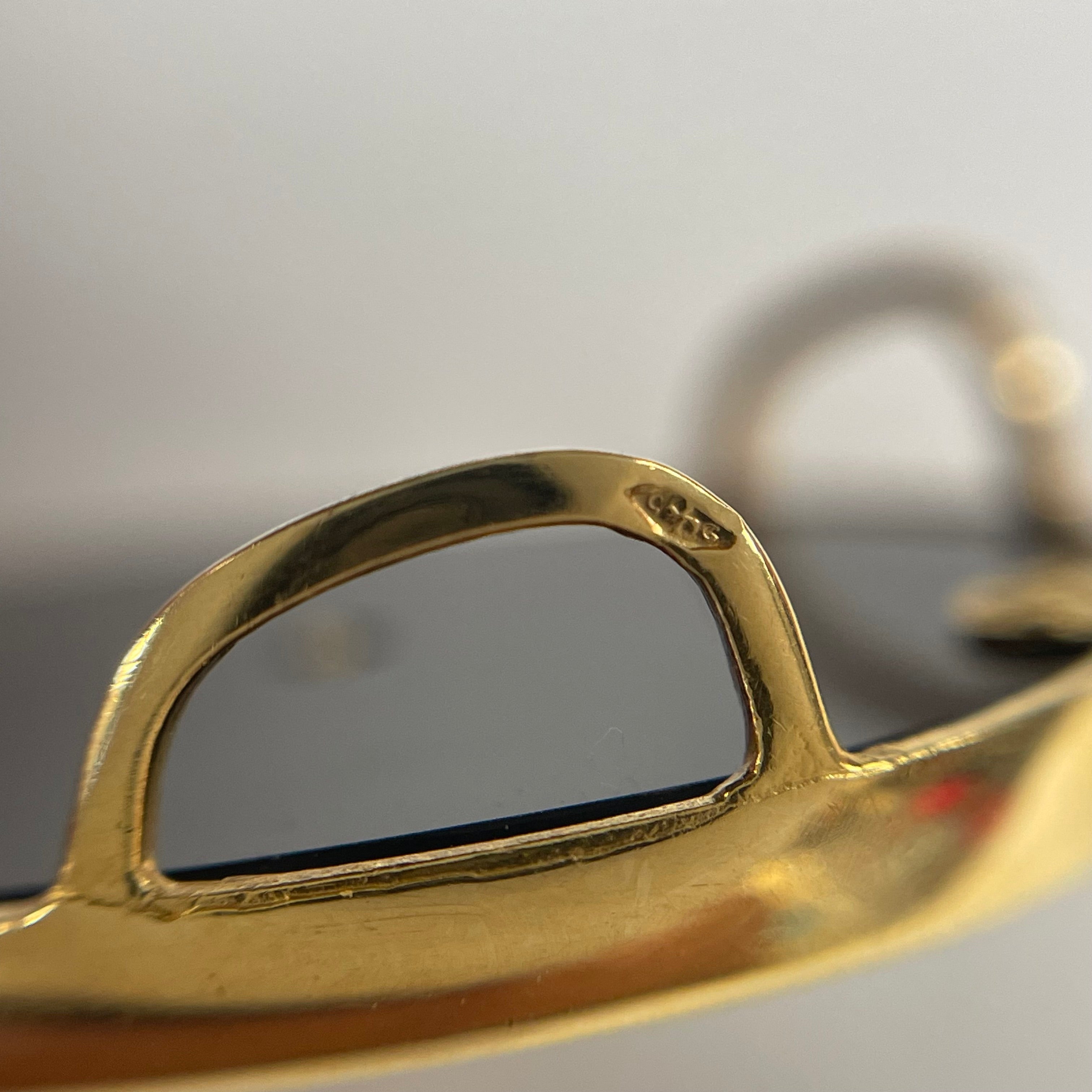 ノンブランド _K18／オニキス _クレオパトラモチーフ _ペンダントトップ _中古品