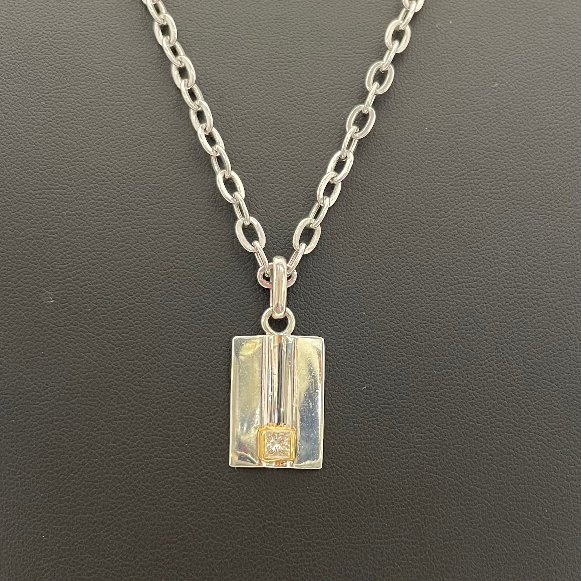 ノンブランド_Pt850/K18ダイヤモンド_ペンダントネックレス_D0.39ct/20.3g/60cm_中古品