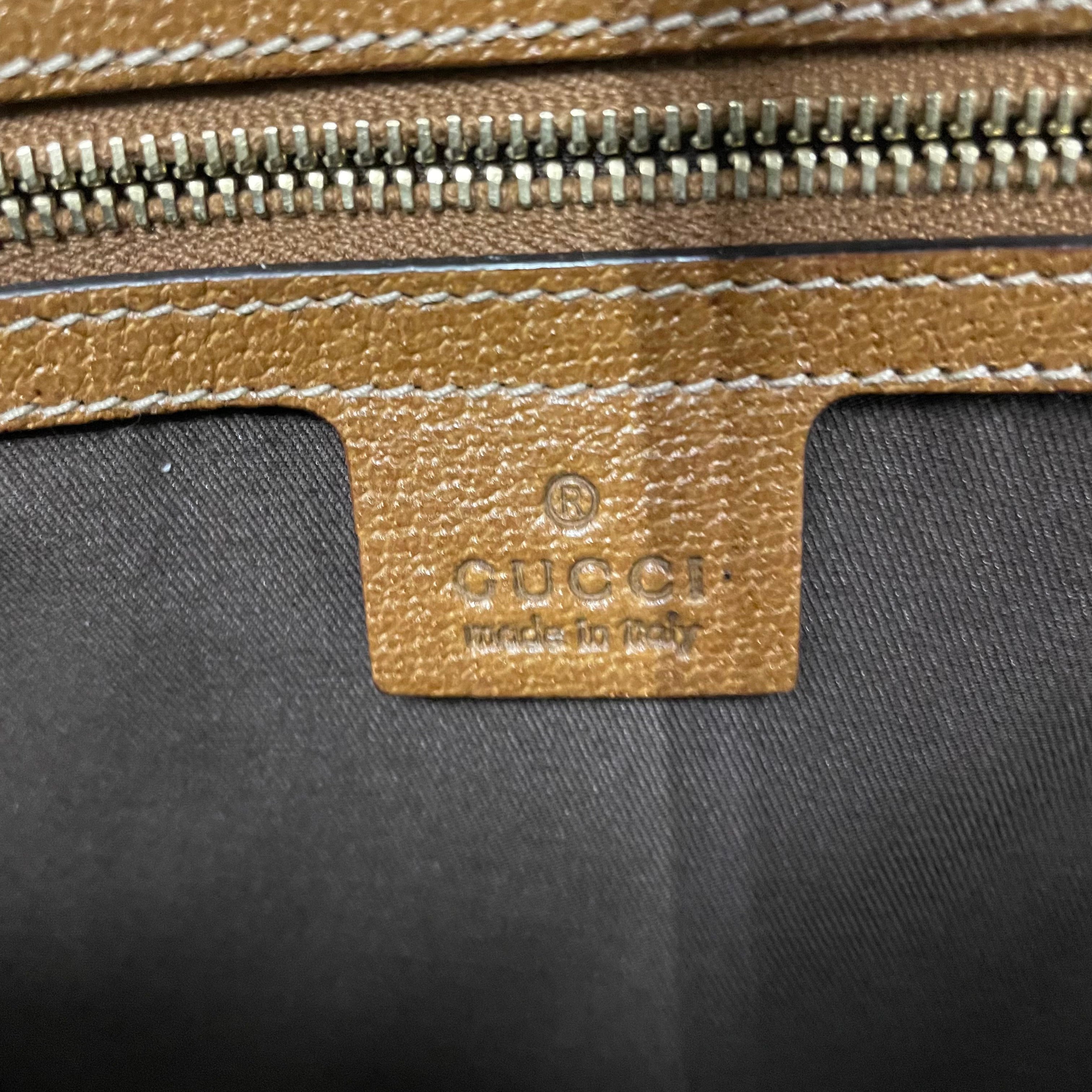 GUCCI_（グッチ)_GGキャンバス _ブラウンレザー _ハンドバッグ131023_中古品