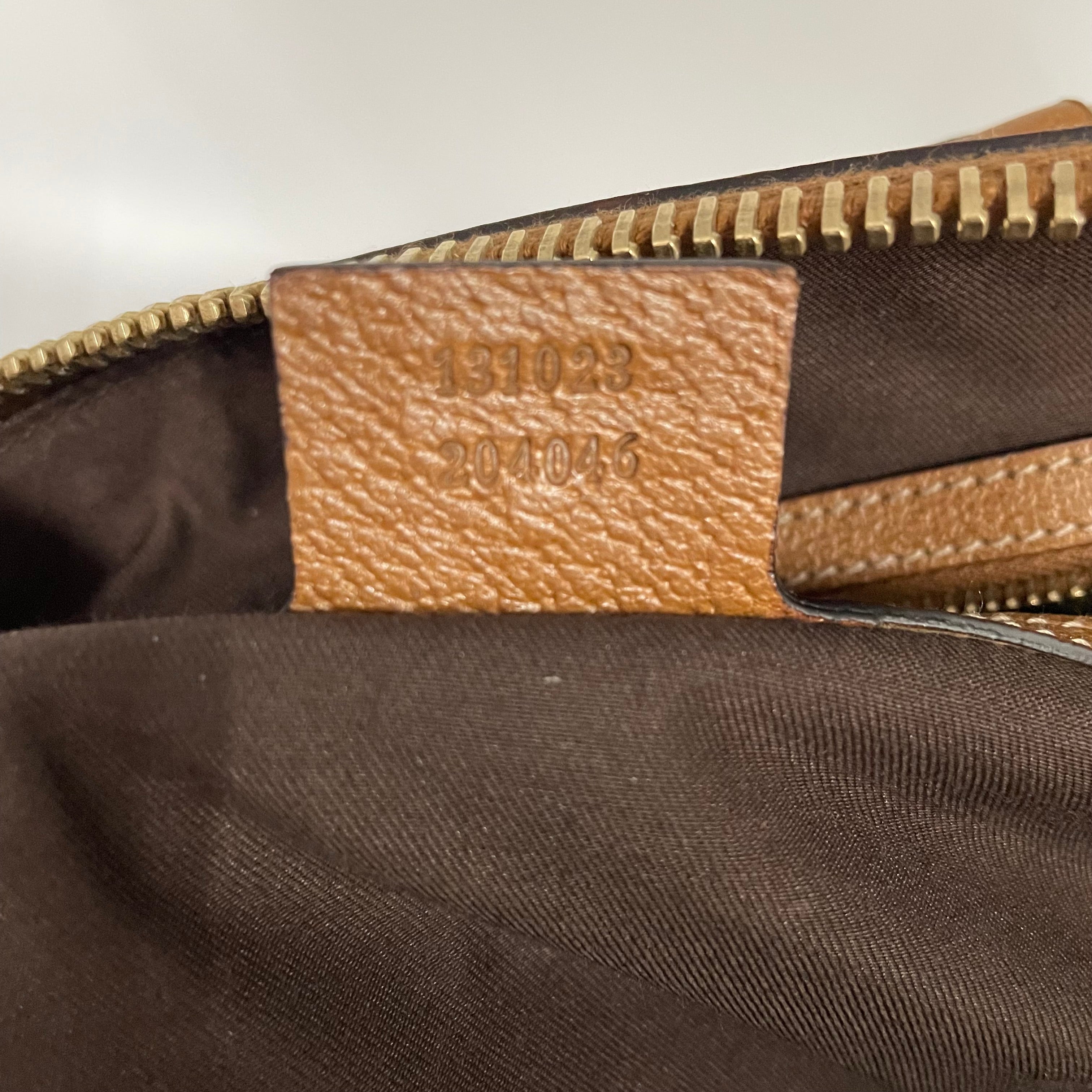 GUCCI_（グッチ)_GGキャンバス _ブラウンレザー _ハンドバッグ131023_中古品