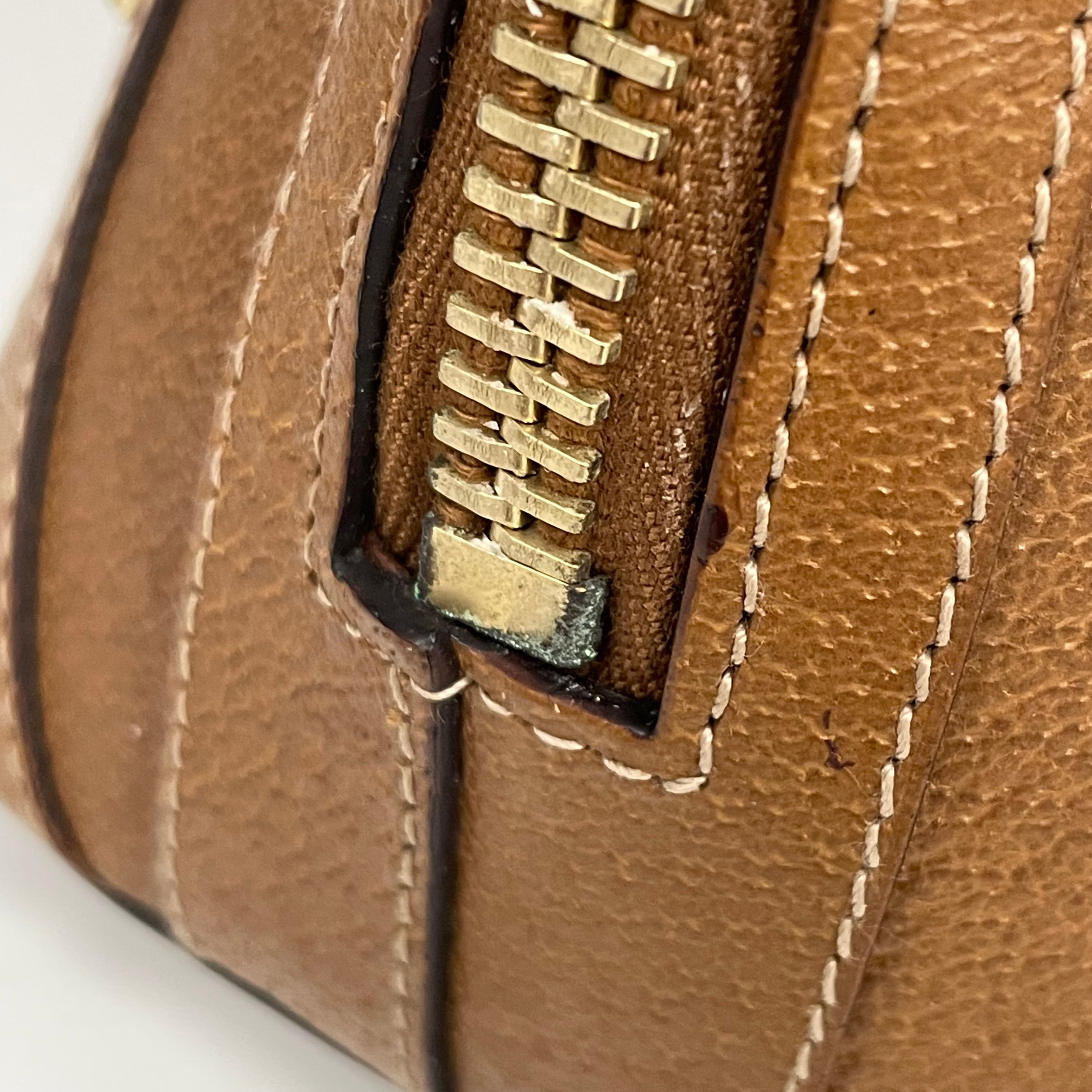 GUCCI_（グッチ)_GGキャンバス _ブラウンレザー _ハンドバッグ131023_中古品