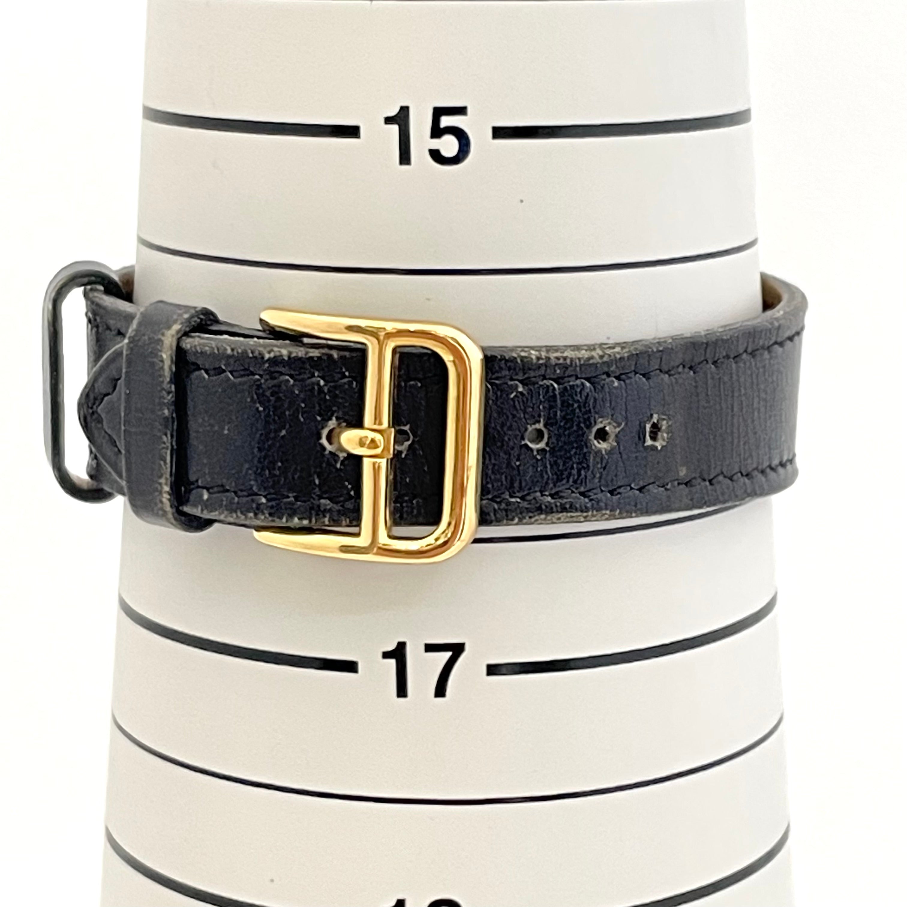 HERMES_（エルメス) _メドール _レディス腕時計_ゴールド/白文字盤 _黒レザーベルト_中古品