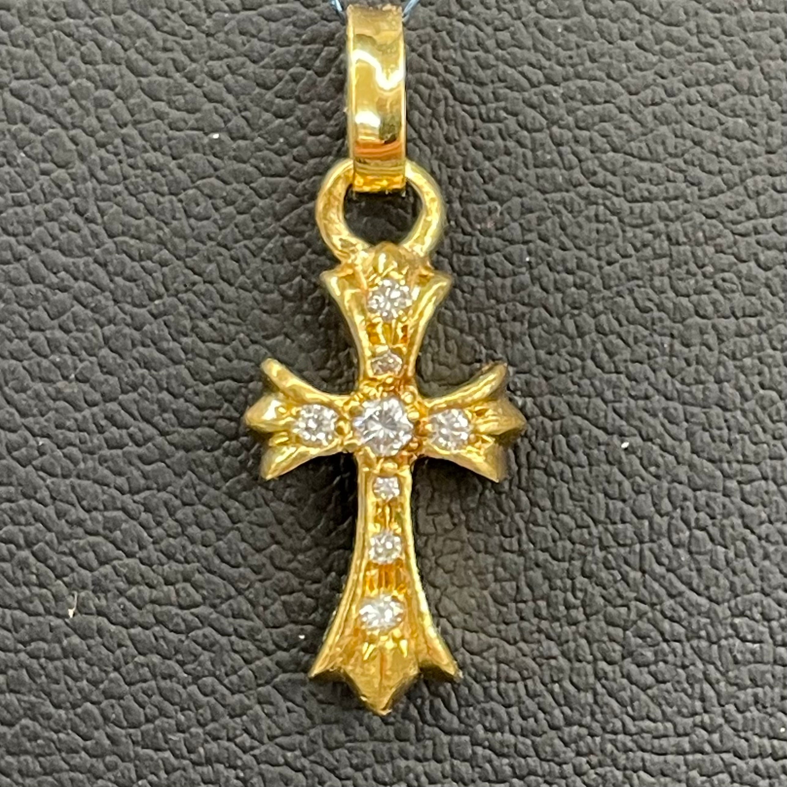 ノンブランド _K22ダイヤモンド_ミニクロスペンダントトップ _PD 3.4g_中古品