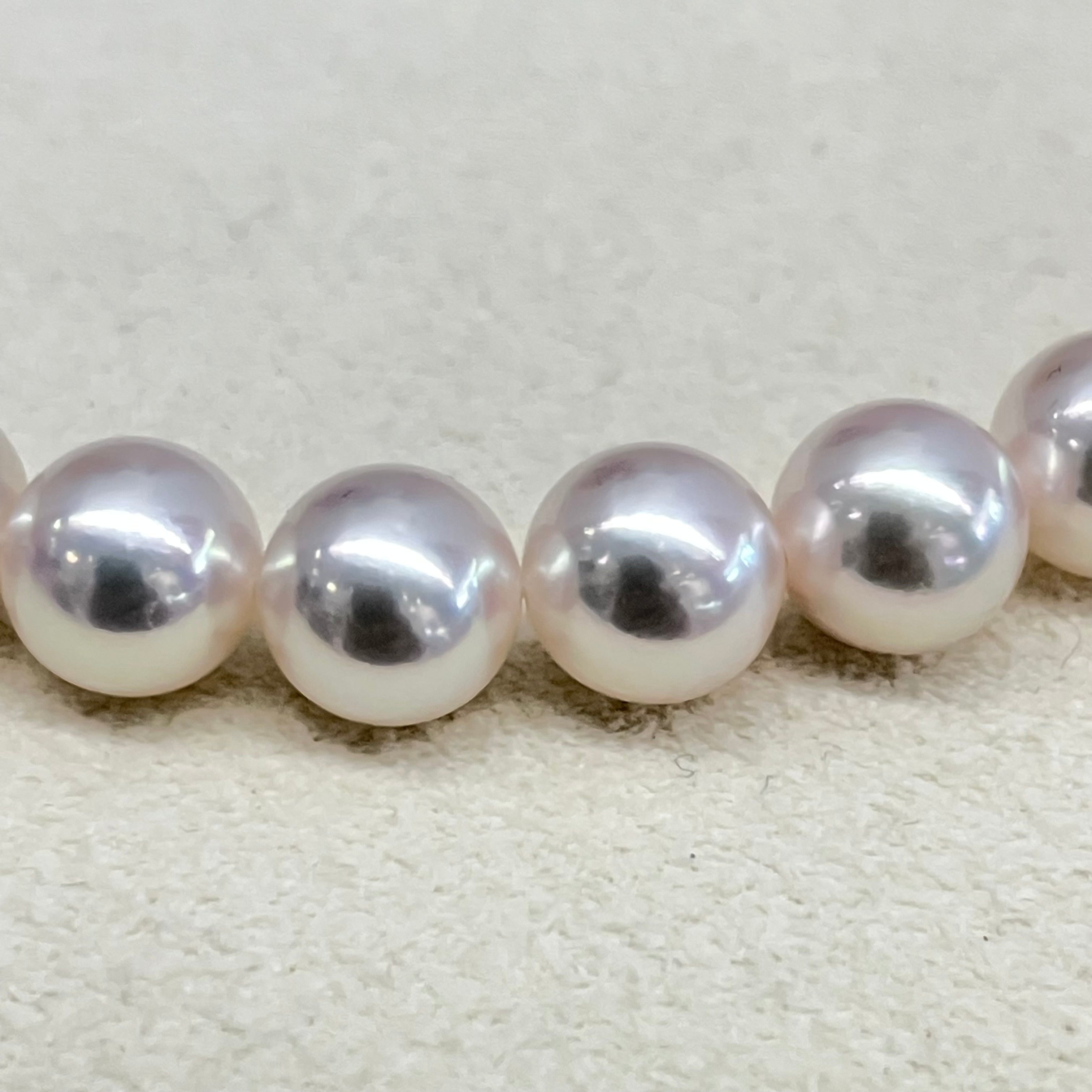 MIKIMOTO_（ミキモト）_パールネックレス　_7.5〜8.0㎜／43cm／留金SV  _オーロラロゼ_真科研鑑定書付き_中古品