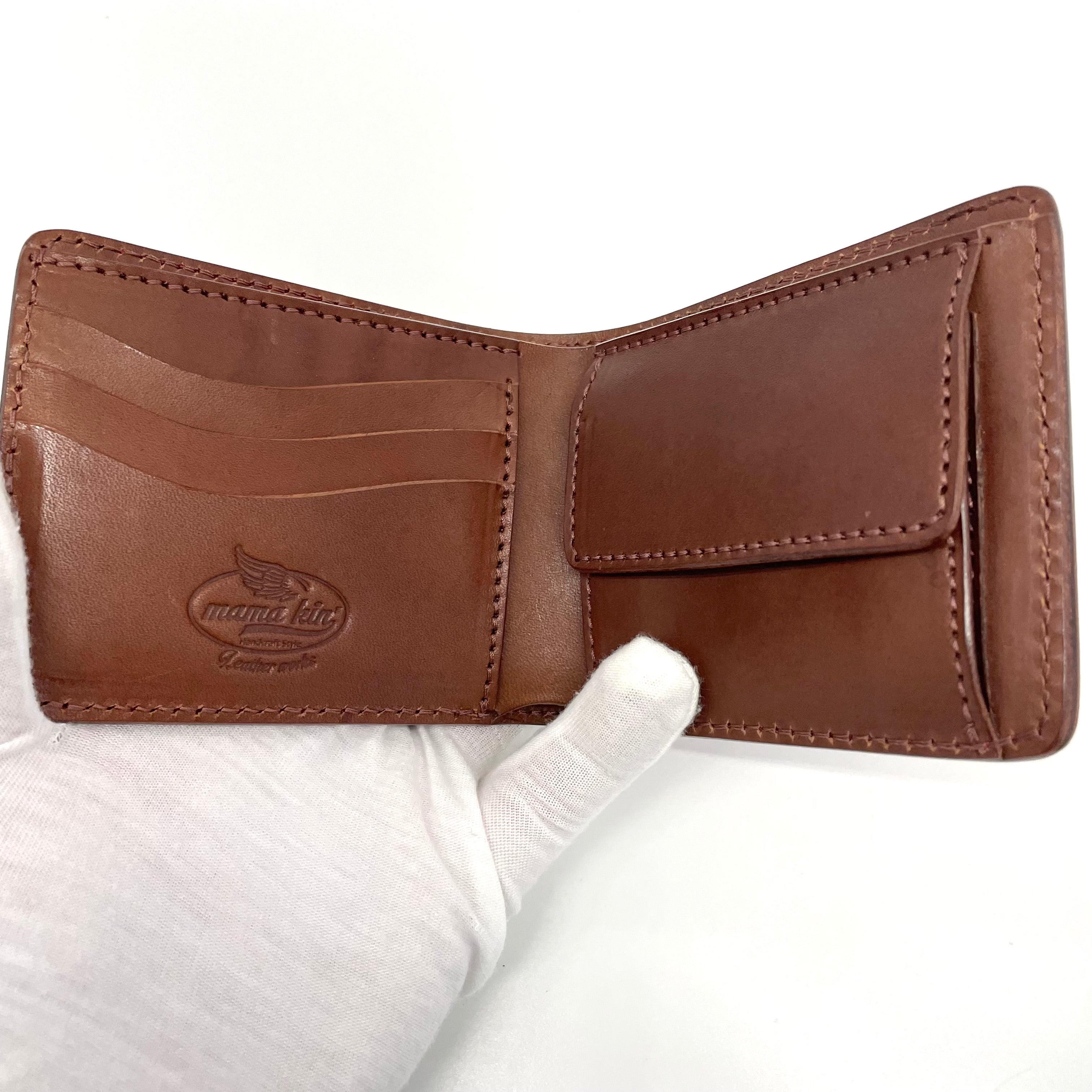 MAMA KIN_コードバン/二つ折り財布_栃木レザー/レザーウォレット_中古品