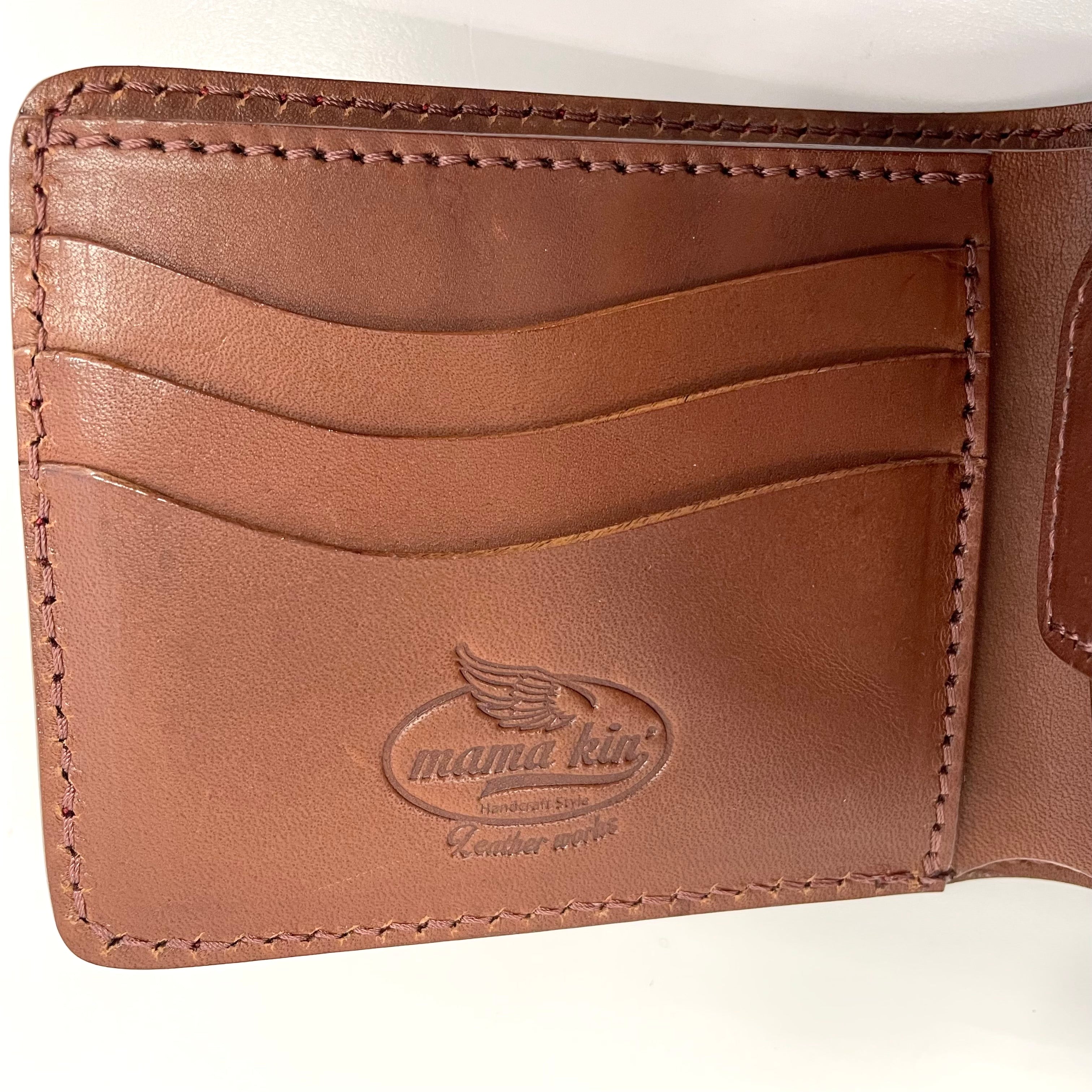 MAMA KIN_コードバン/二つ折り財布_栃木レザー/レザーウォレット_中古品