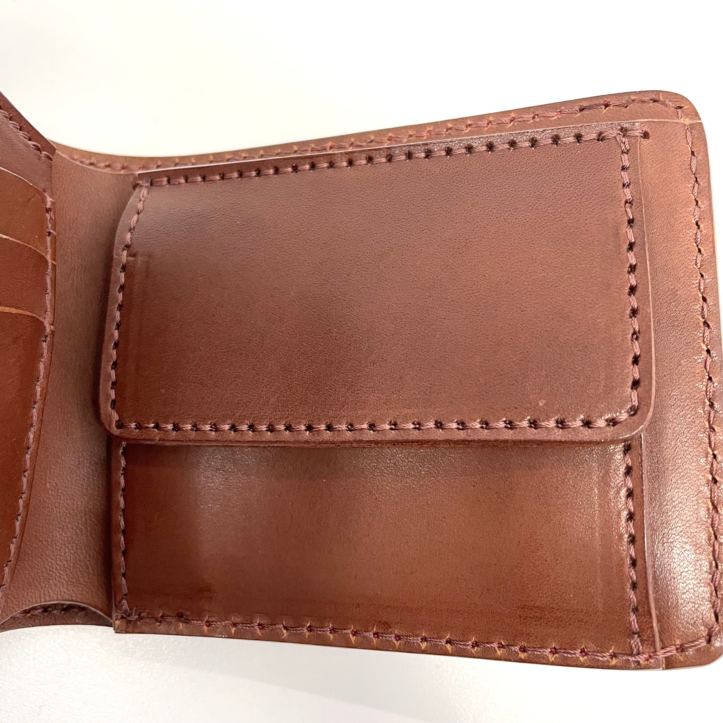 MAMA KIN_コードバン/二つ折り財布_栃木レザー/レザーウォレット_中古品