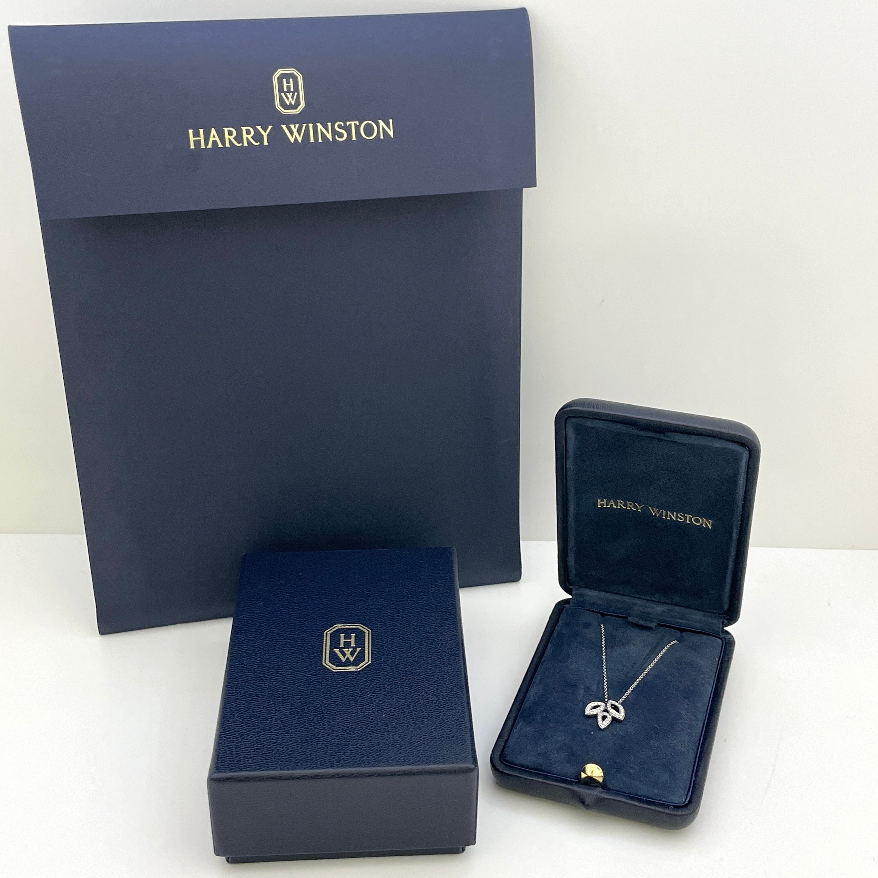 【送料無料】_HARRY WINSTON_（ハリーウィンストン）_リリークラスター・ミニ・ペンダント_PT950 ダイヤモンド 5.7gネックレス_中古品