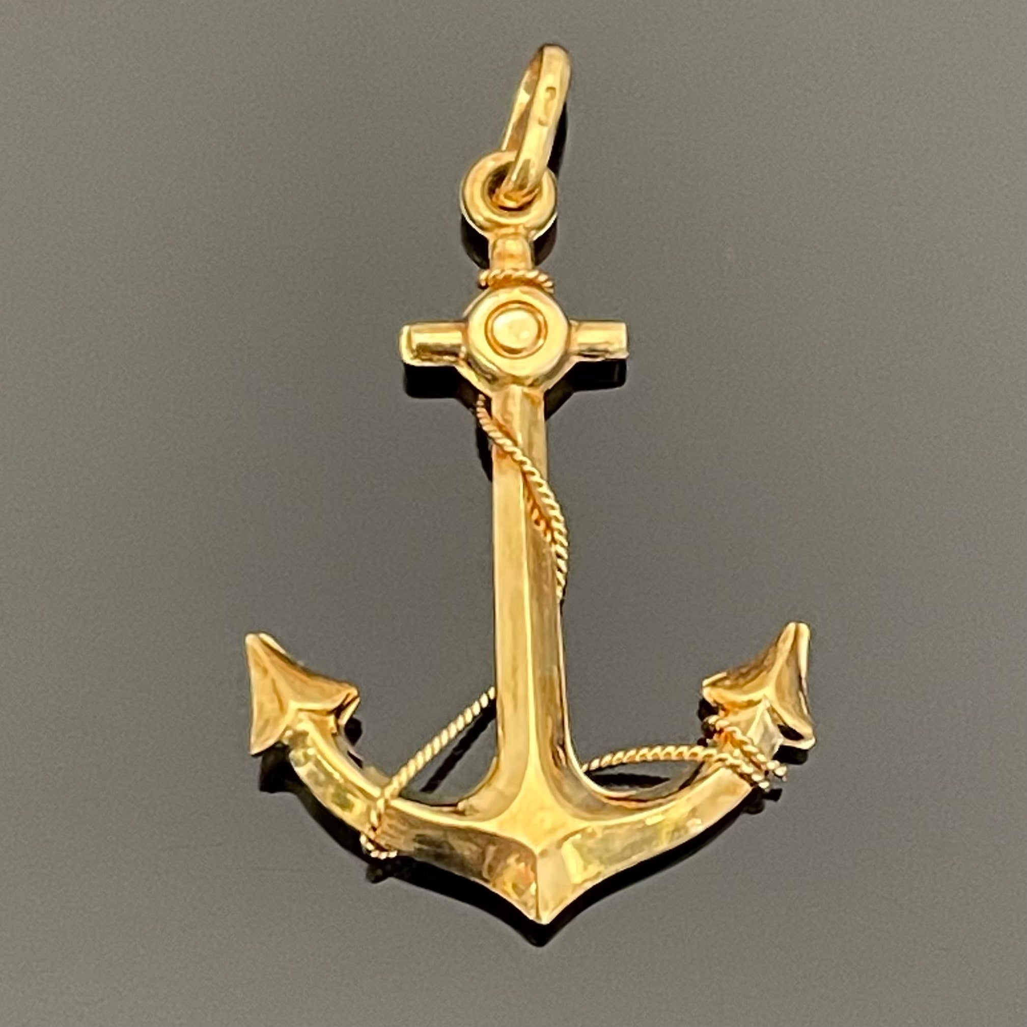 ノンブランド _K18アンカーモチーフ_ペンダントトップ3.1g_中古品