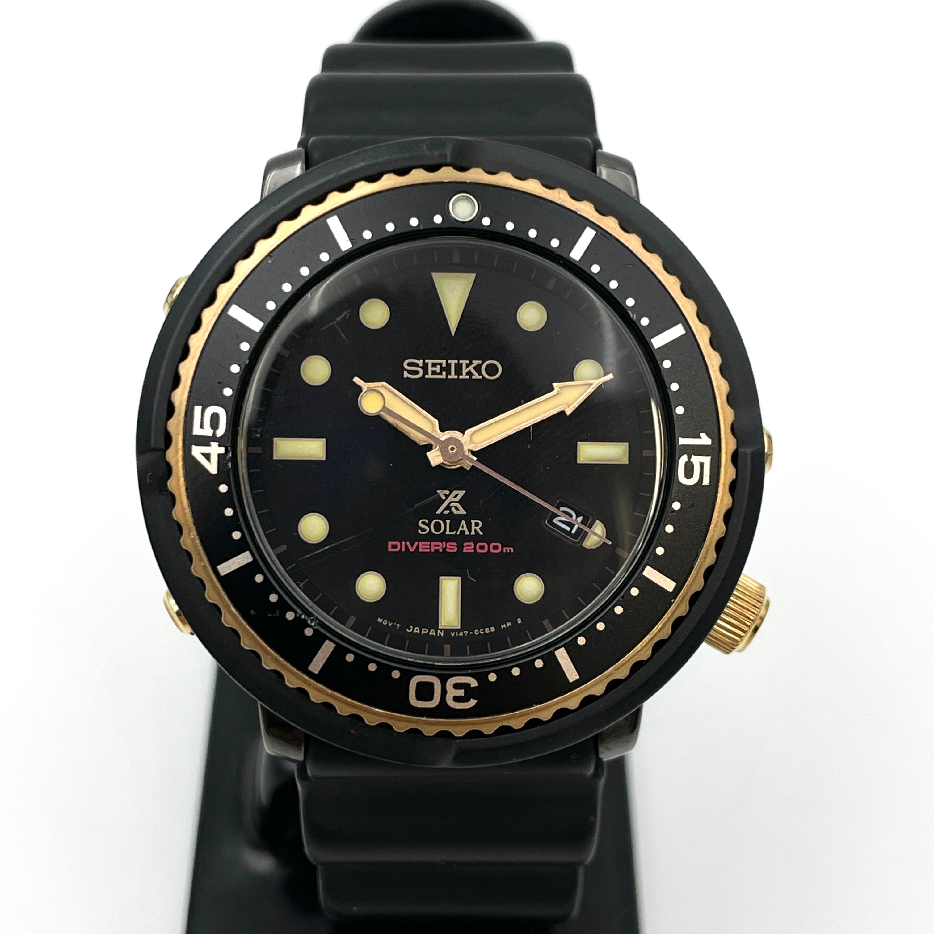 【送料無料】_SEIKO_（セイコー）_プロスペックス ダイバースキューバ 200M_V147-0CM0 1200本限定_ソーラー 腕時計 中古品