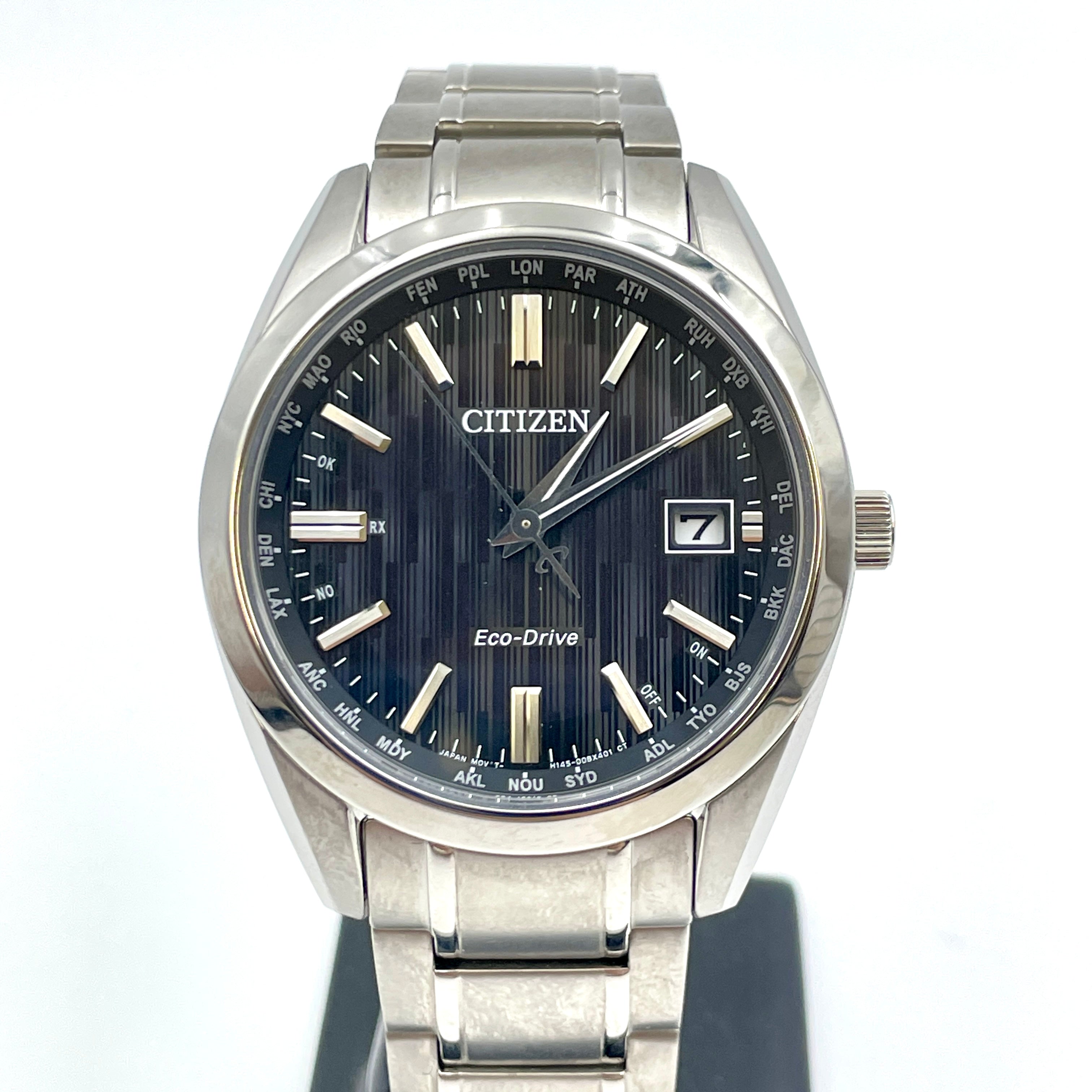 CITIZEN_(シチズン)_Eco-Drive CB0261-53E_電波ソーラー 黒文字盤_中古品