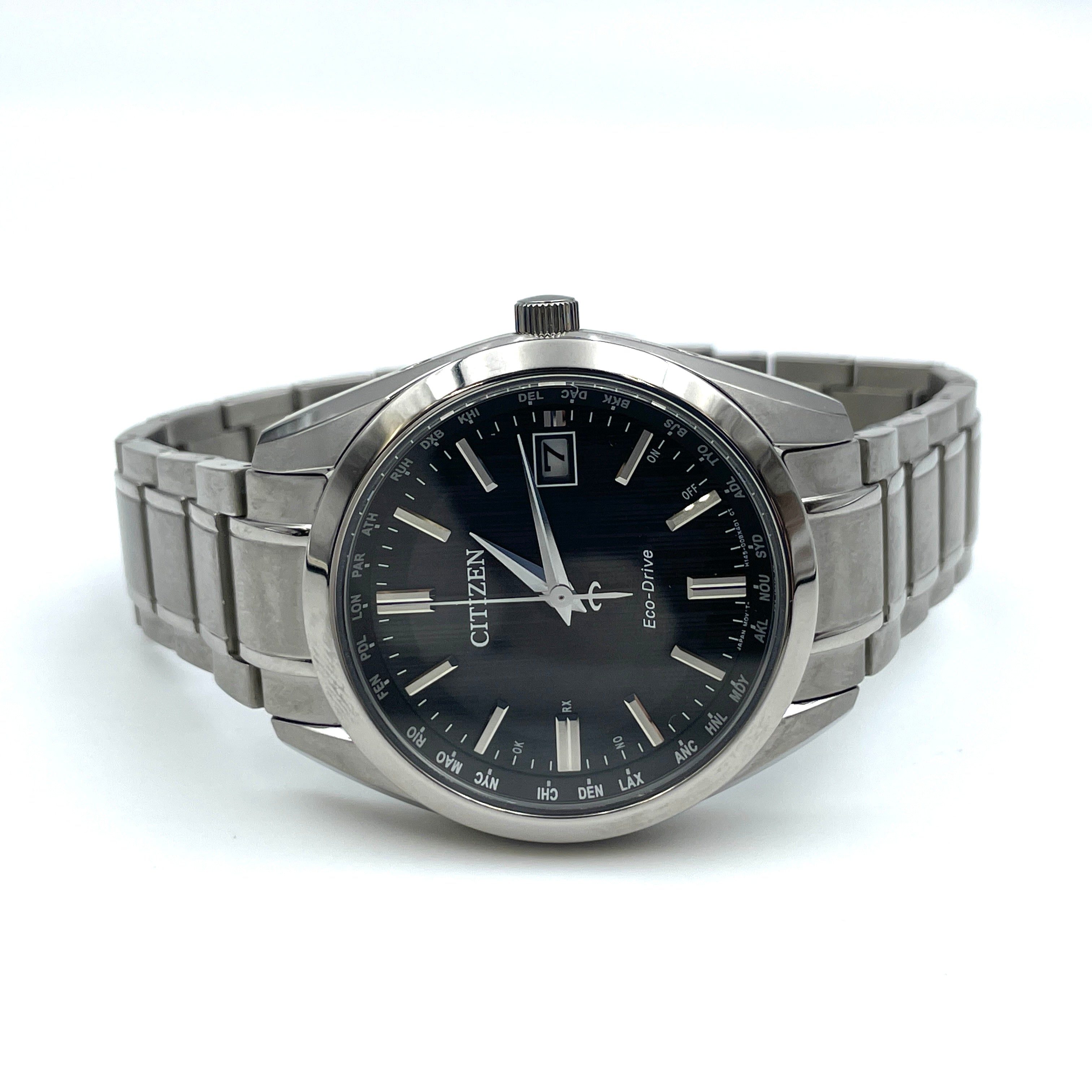 CITIZEN_(シチズン)_Eco-Drive CB0261-53E_電波ソーラー 黒文字盤_中古品