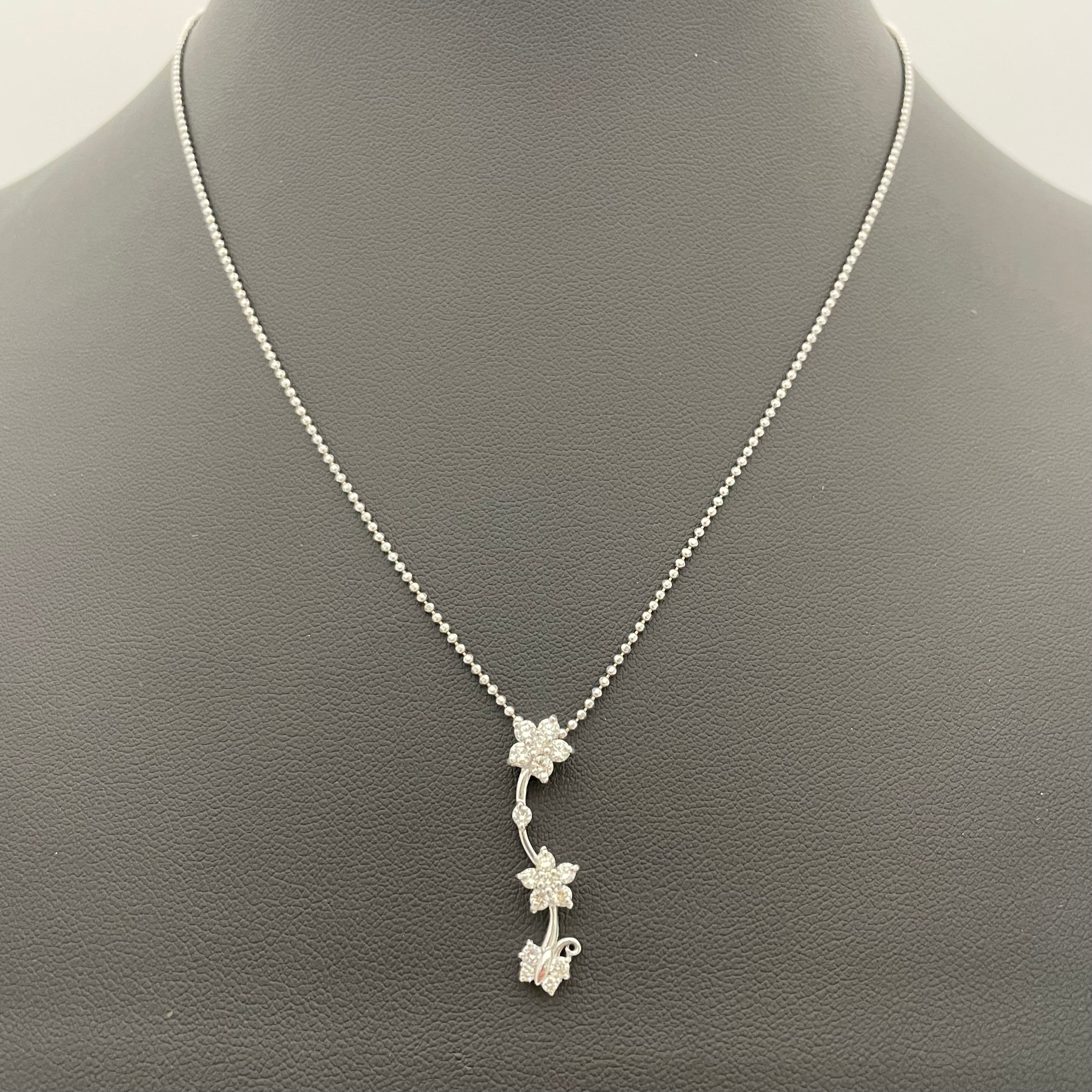 ノンブランド _K18WG ダイヤモンド_ペンダントネックレス_FD0.56ct/45cm/5.3g _中古品