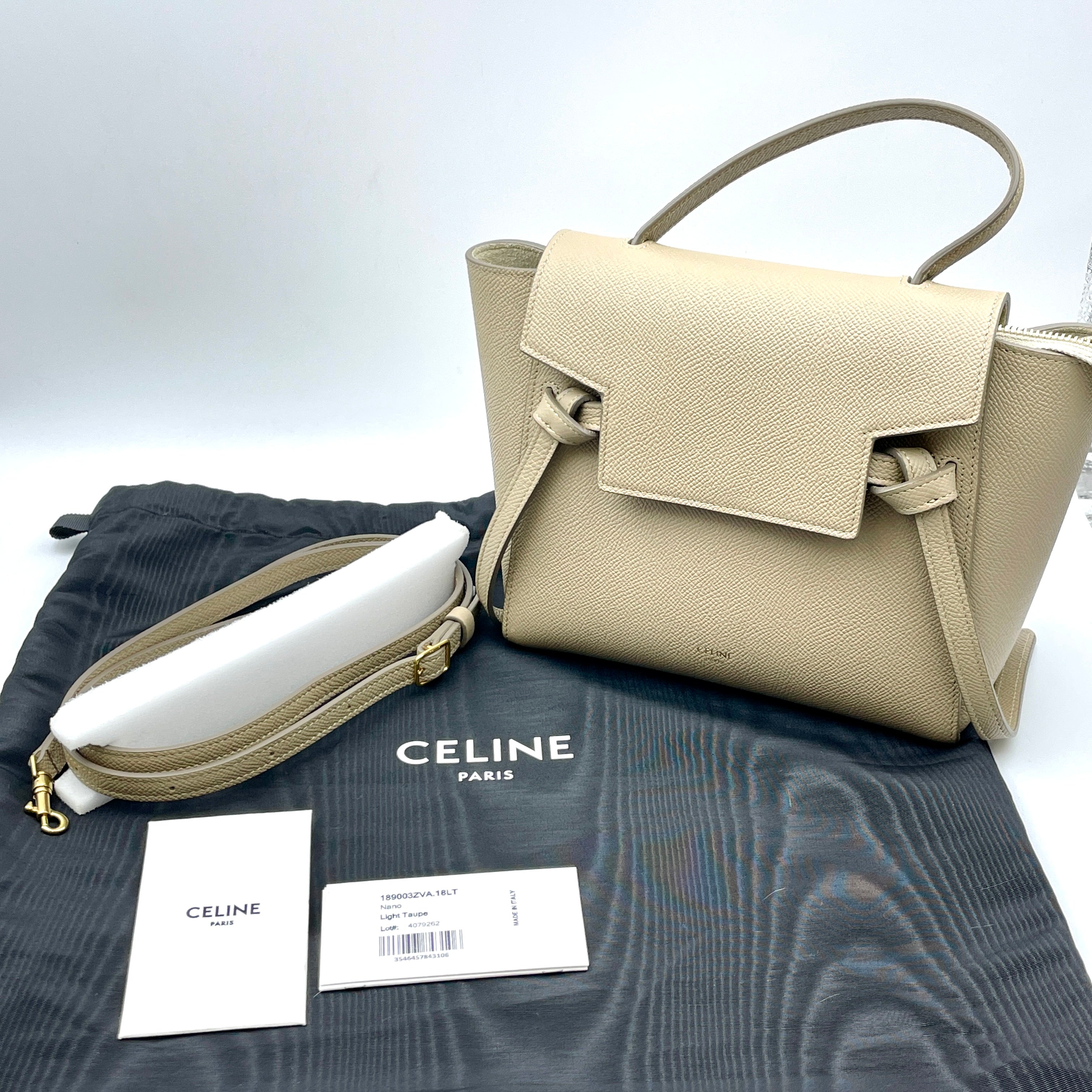 CELINE_（セリーヌ）_189003ZVA.18LT_ベルトバッグ ナノ_ライトトープ_中古品