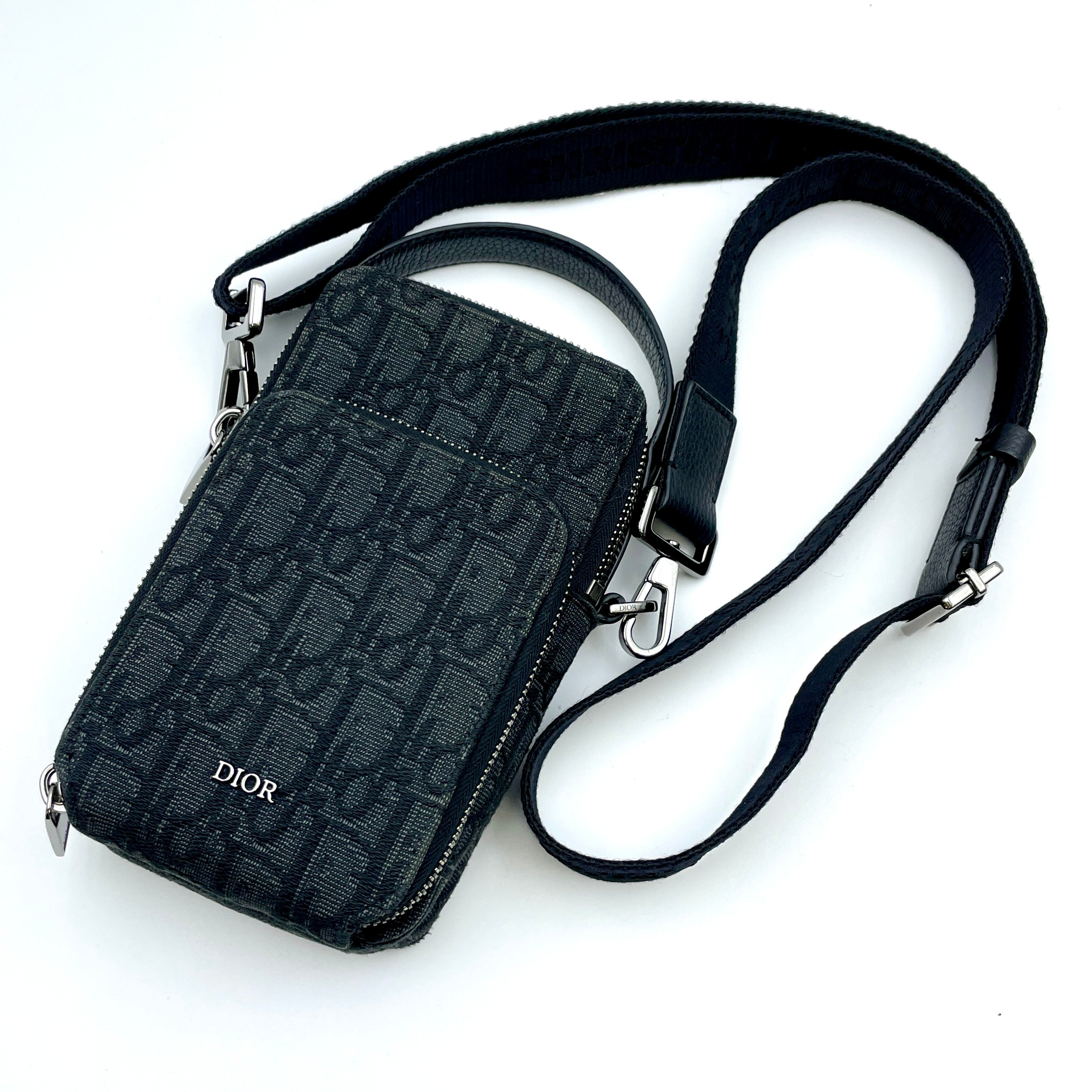 DIOR_（ディオール）_ライダー マイクロポーチ_オブリーク ジャガード_2OBCA326YSE_中古品