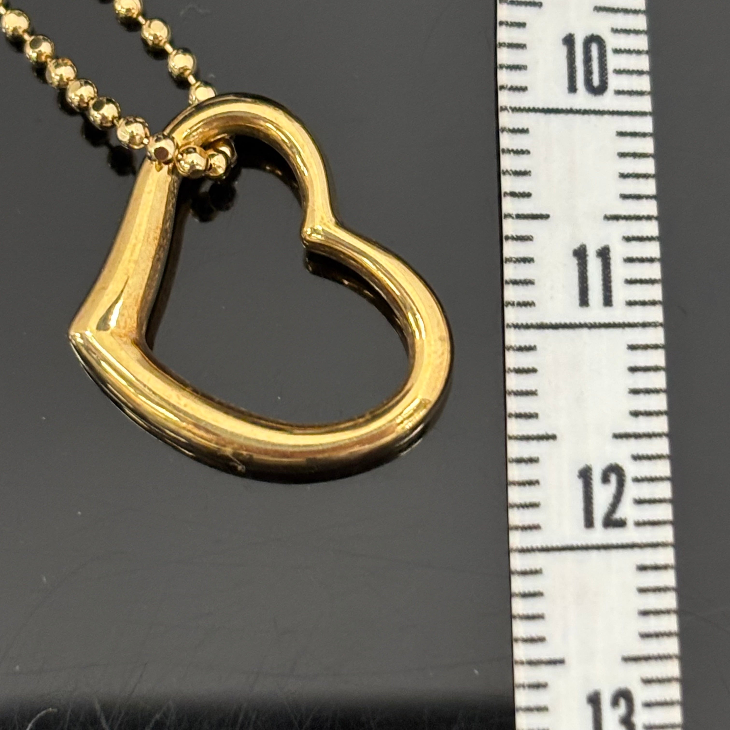 ノンブランド _オープンハート _ペンダントネックレス_ K18/4.7g/40cm _中古品
