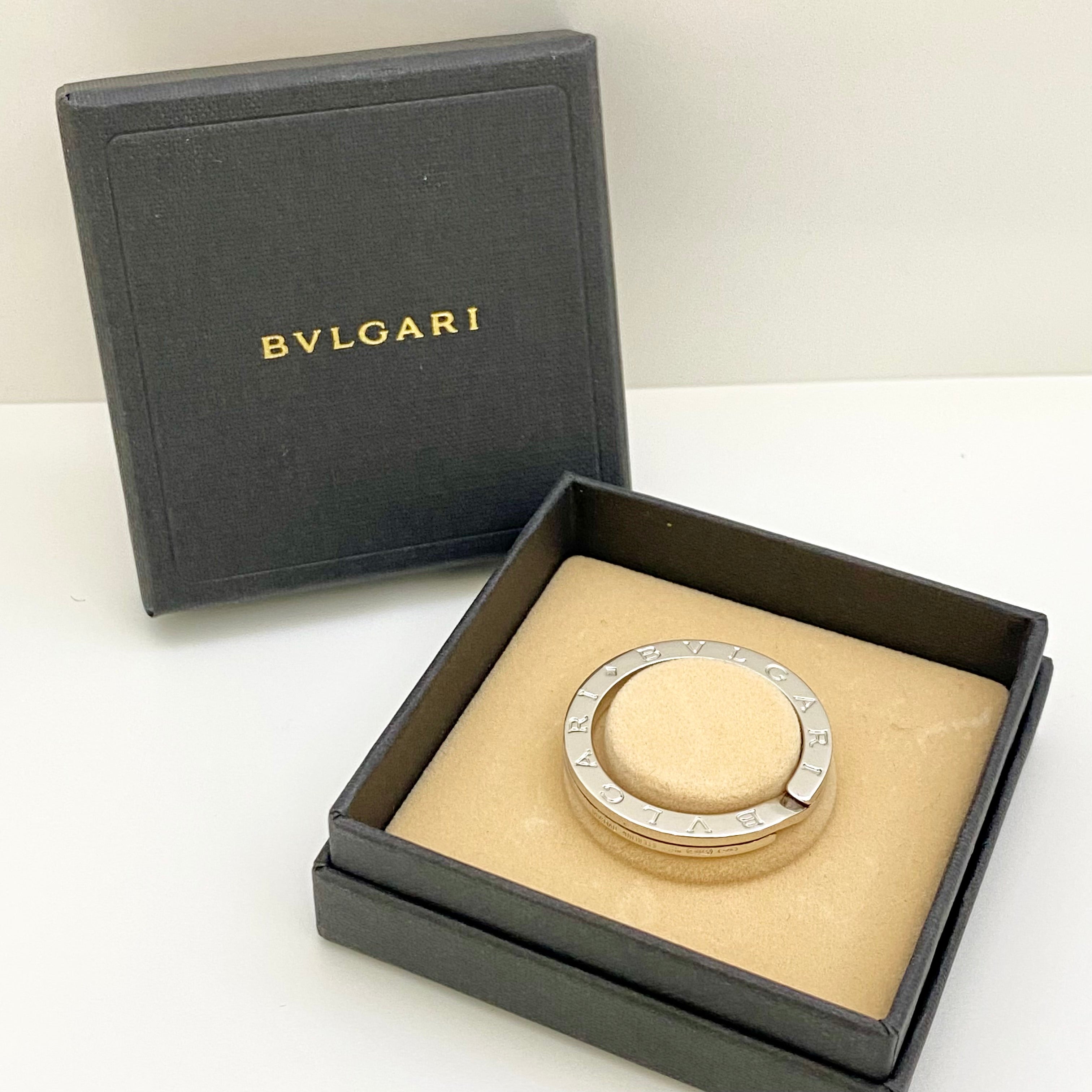 【送料無料】_ BVLGARI_（ ブルガリ）_ キーホルダー/キーリング _クリスマス限定　AUGURI _シルバー925 _中古品