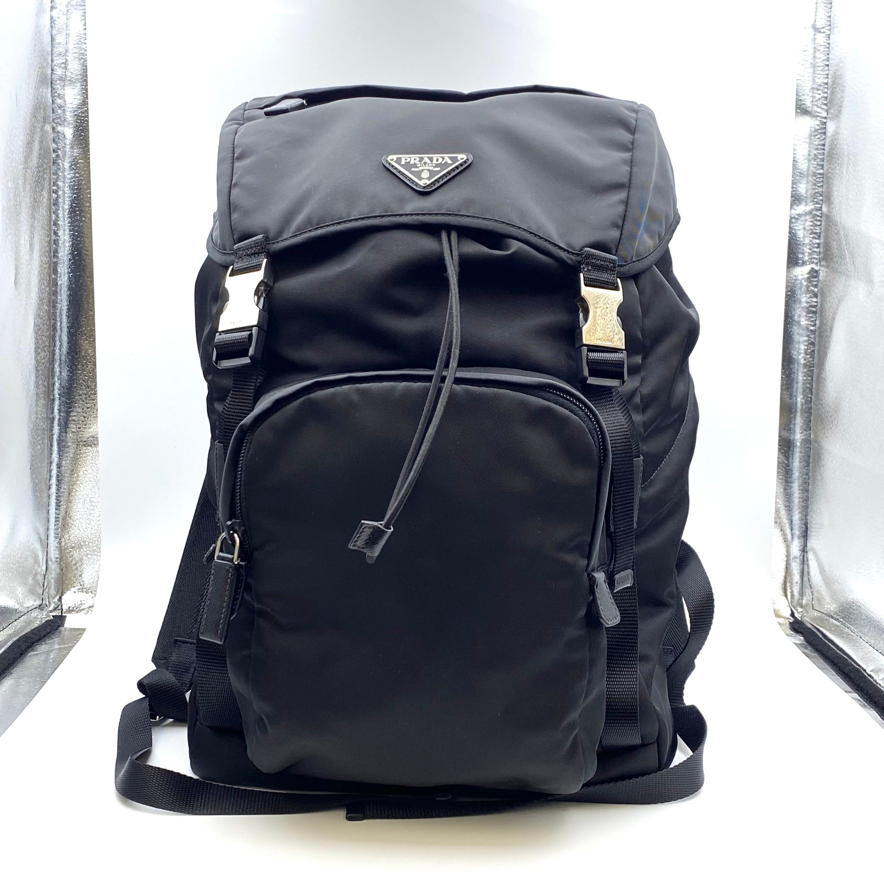 【送料無料】_PRADA_(プラダ)_テスート(ナイロン)×サフィアーノ_2VZ135 バックパック リュック_中古品